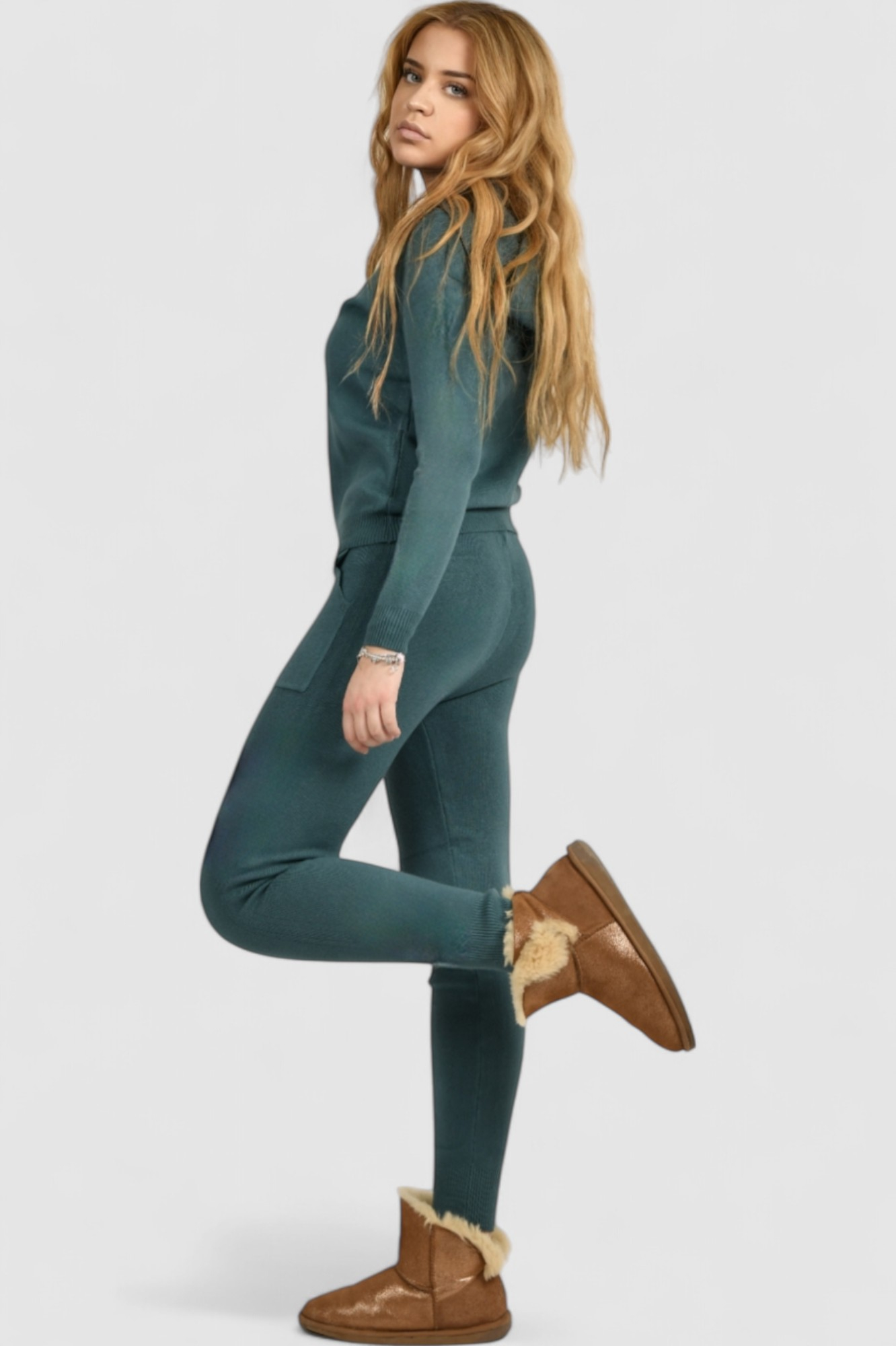 Ženska zelena trenirka komplet Leila