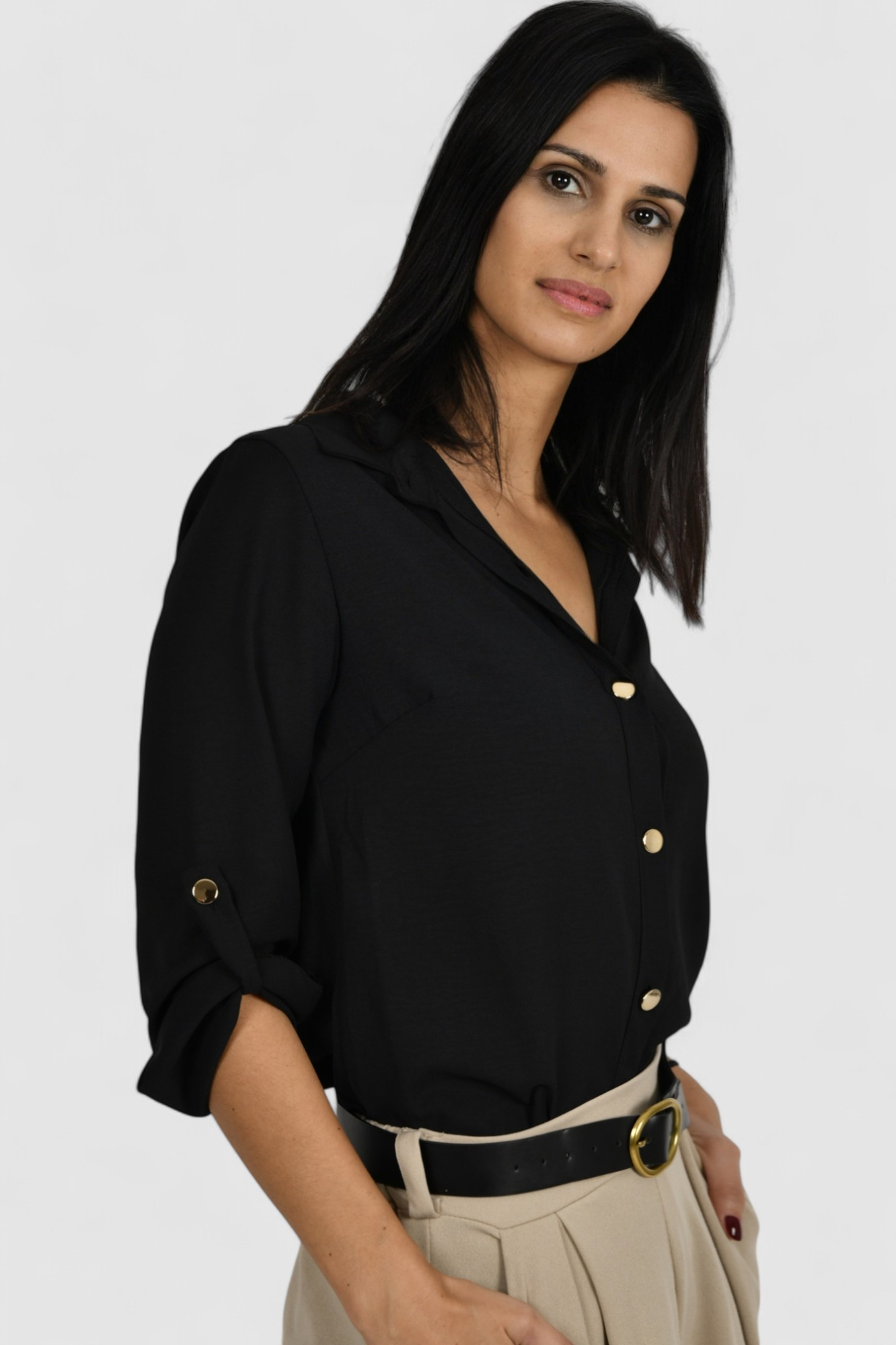 Ženska crna elegantna košulja Blakely