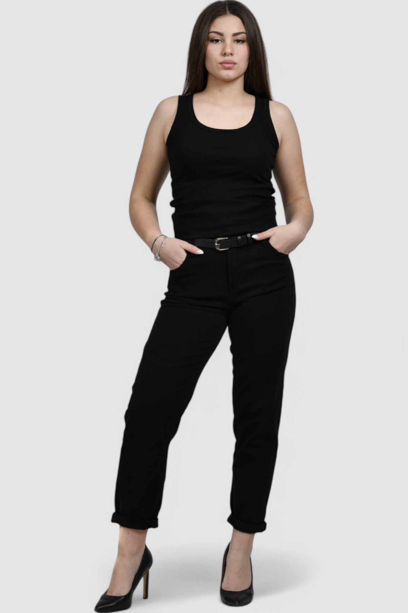 Ženska crna majica bez rukava Lorelei