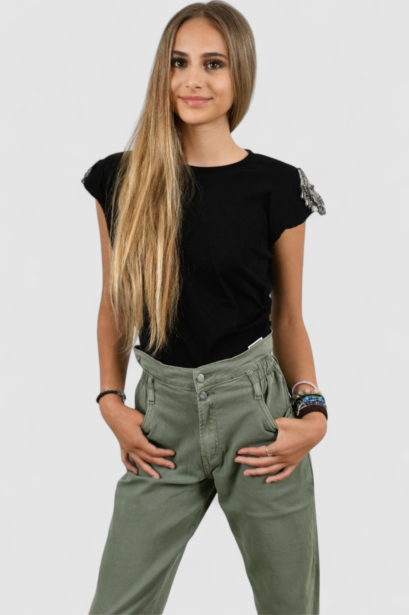 Ženska crna majica kratki rukav Noemi