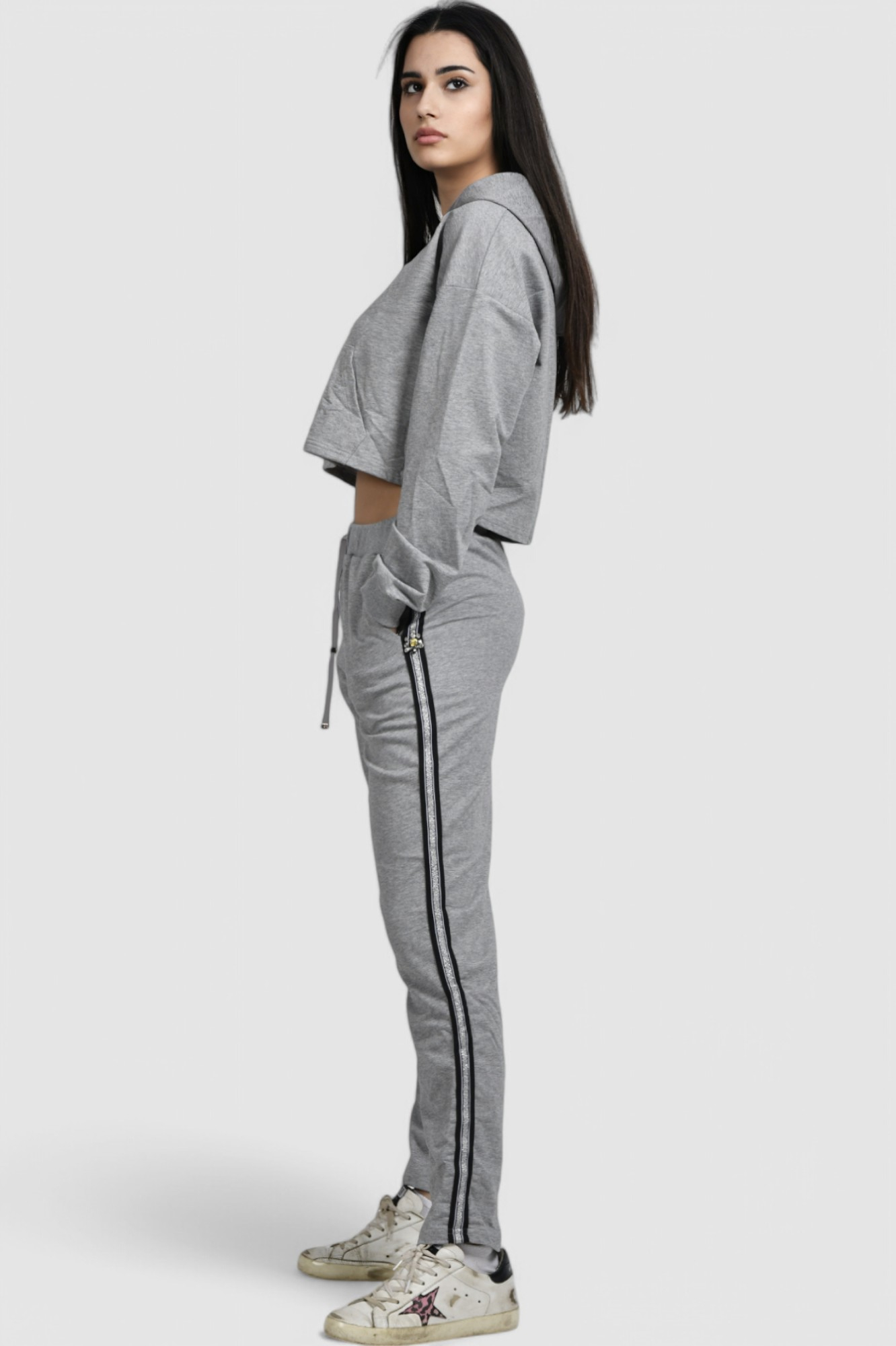 Ženska siva hoodica sa kapuljačom Alteza