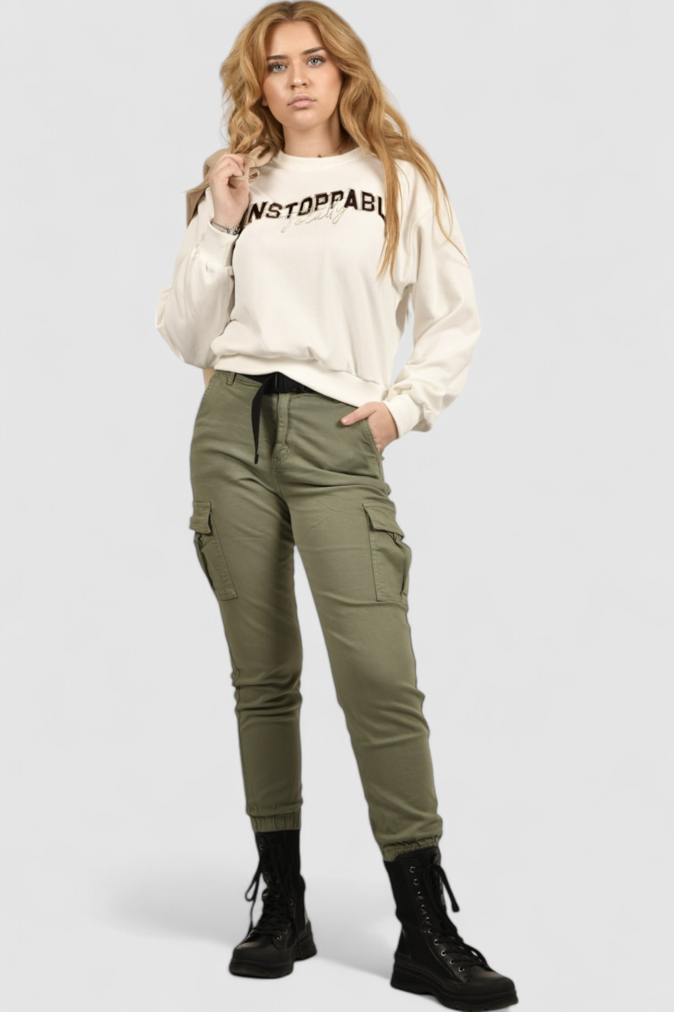 Ženska bijela hoodica bez kapuljače Amaya