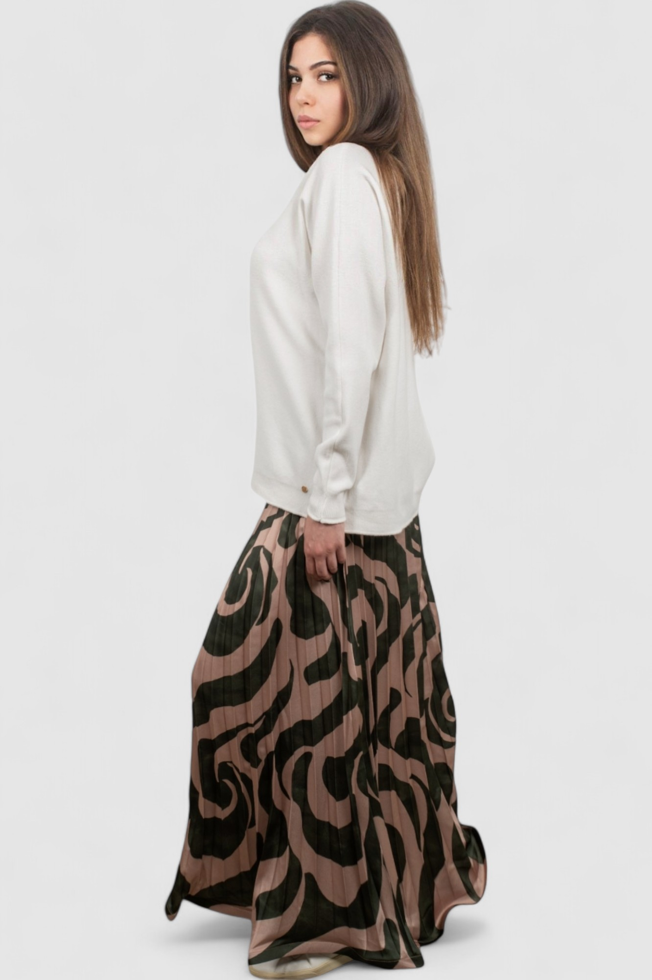 Ženska zelena midi plisirana suknja Eli