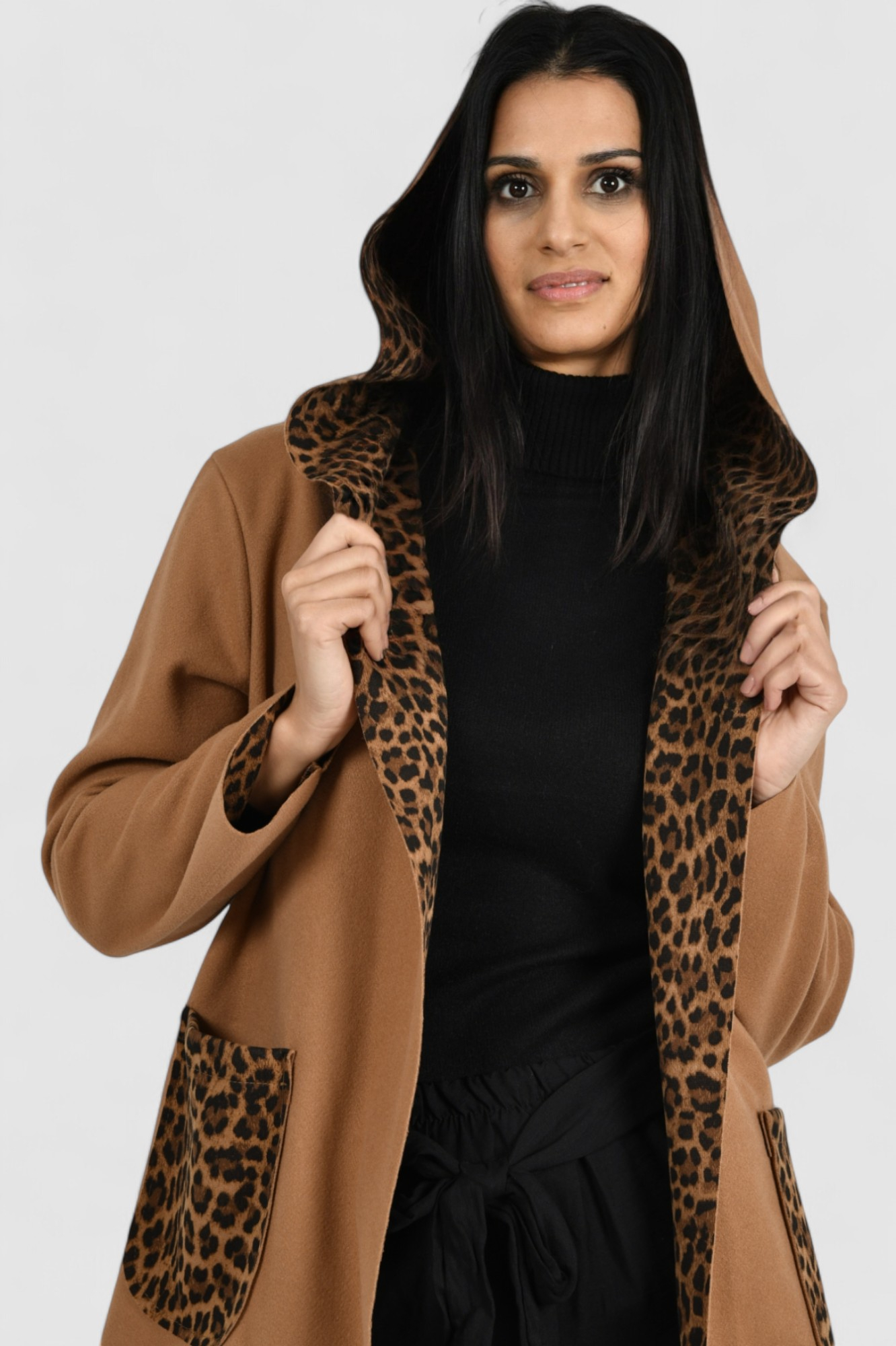 Ženski smeđi midi kaput Bluebell