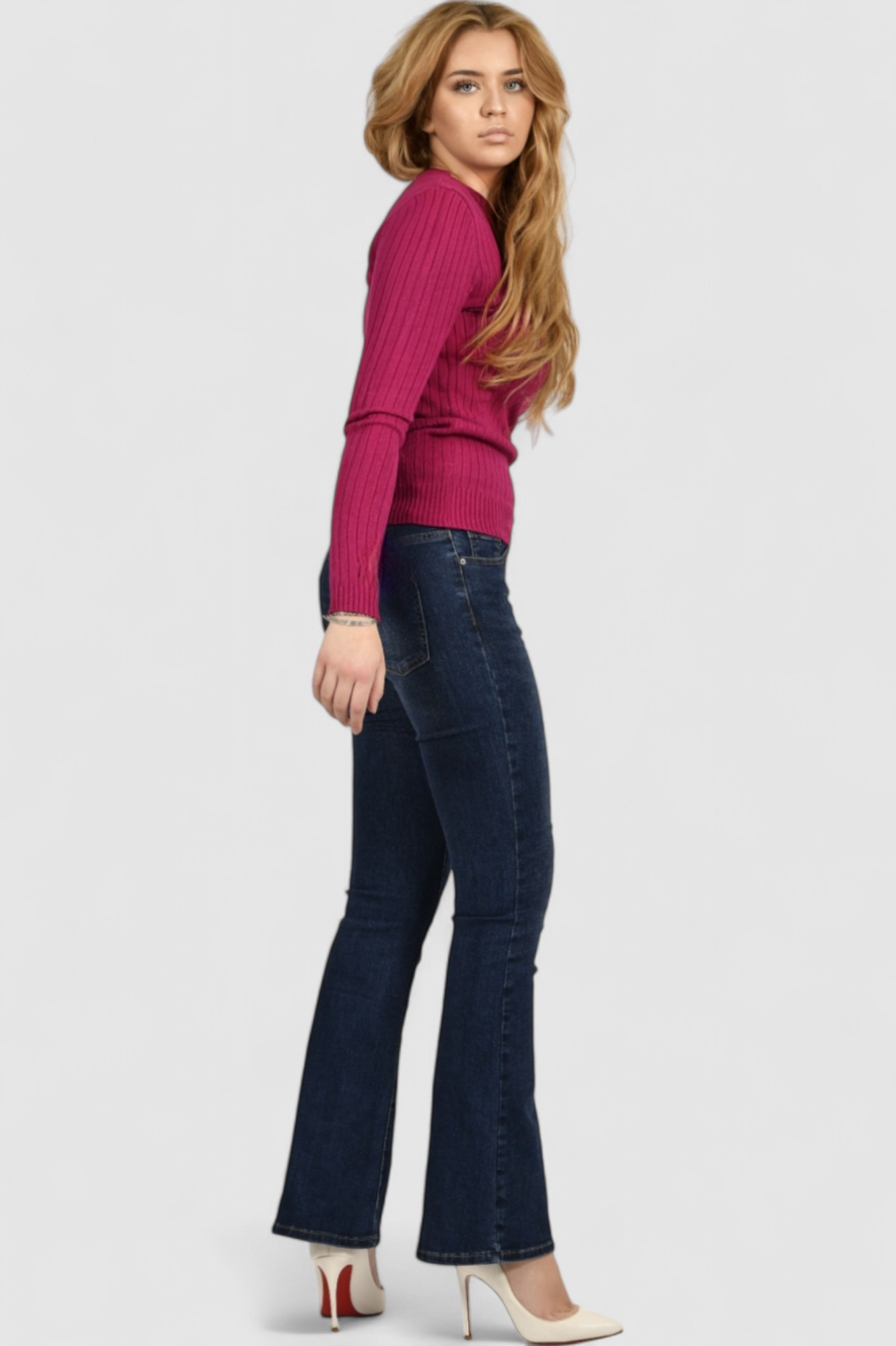 Ženski rozi lagani džemper Amelie