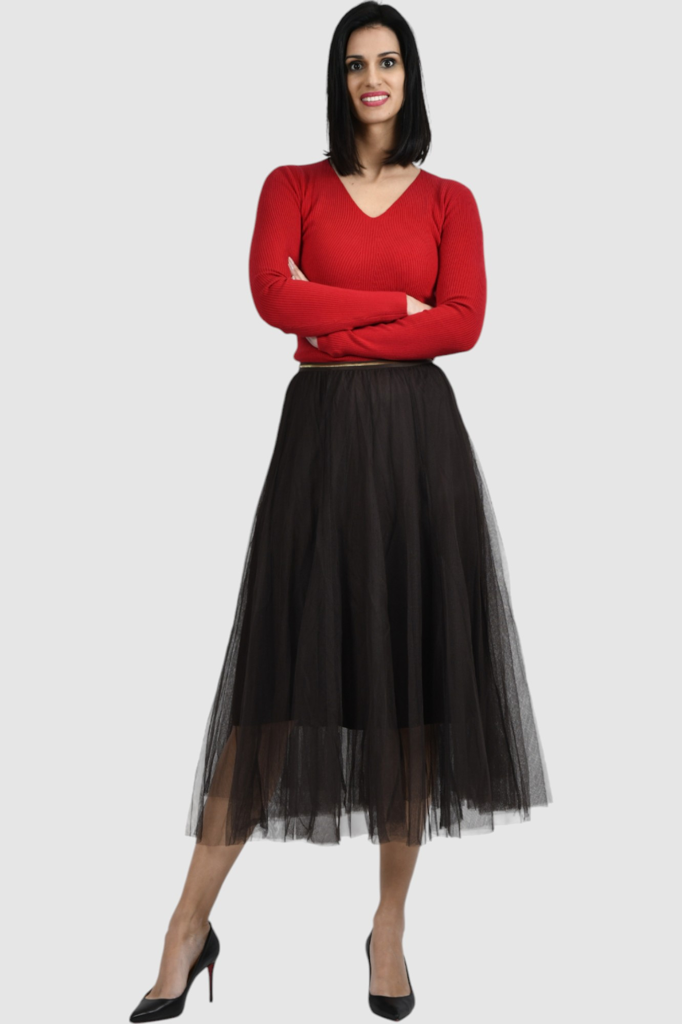 Ženska smeđa maxi suknja Coraline