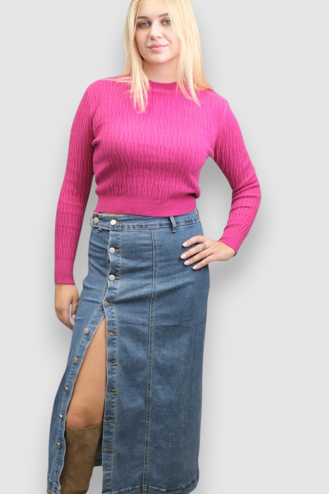 Ženski rozi lagani džemper Stella