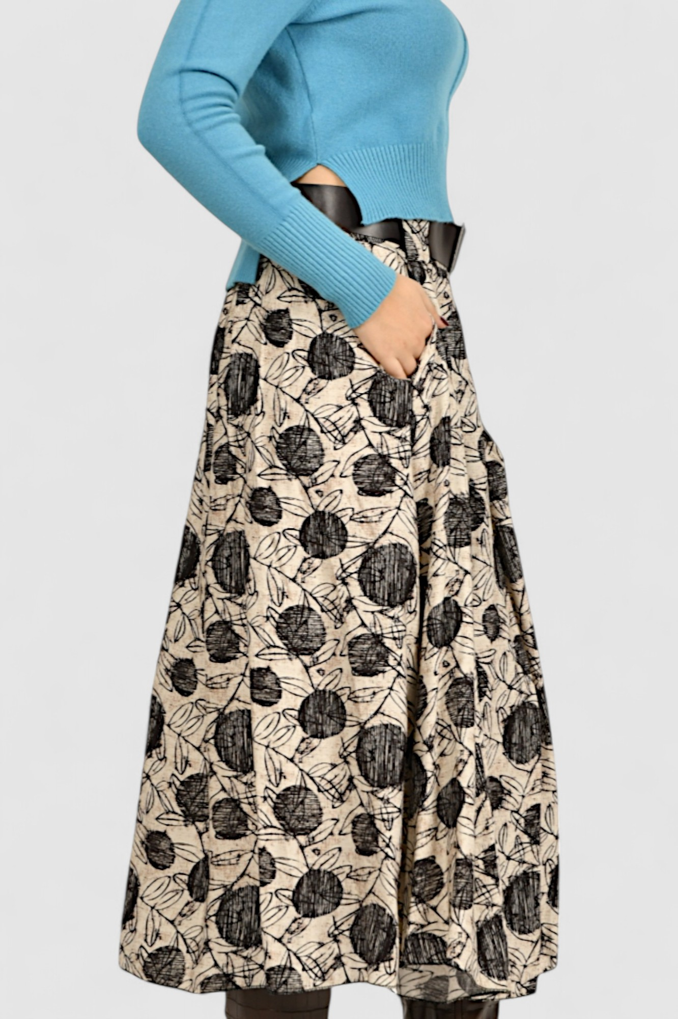 Ženska smeđa midi suknja Briella