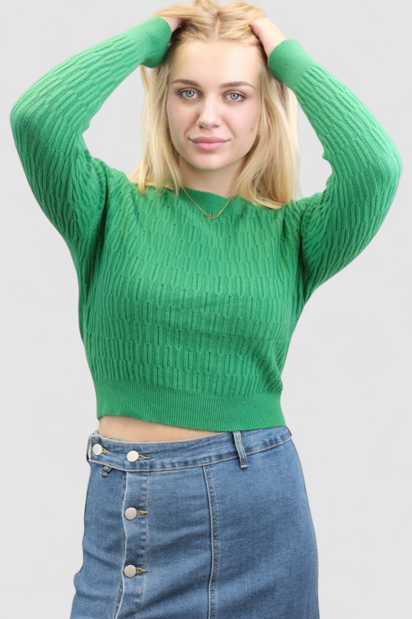 Ženski zeleni lagani džemper sa uzorkom Stella