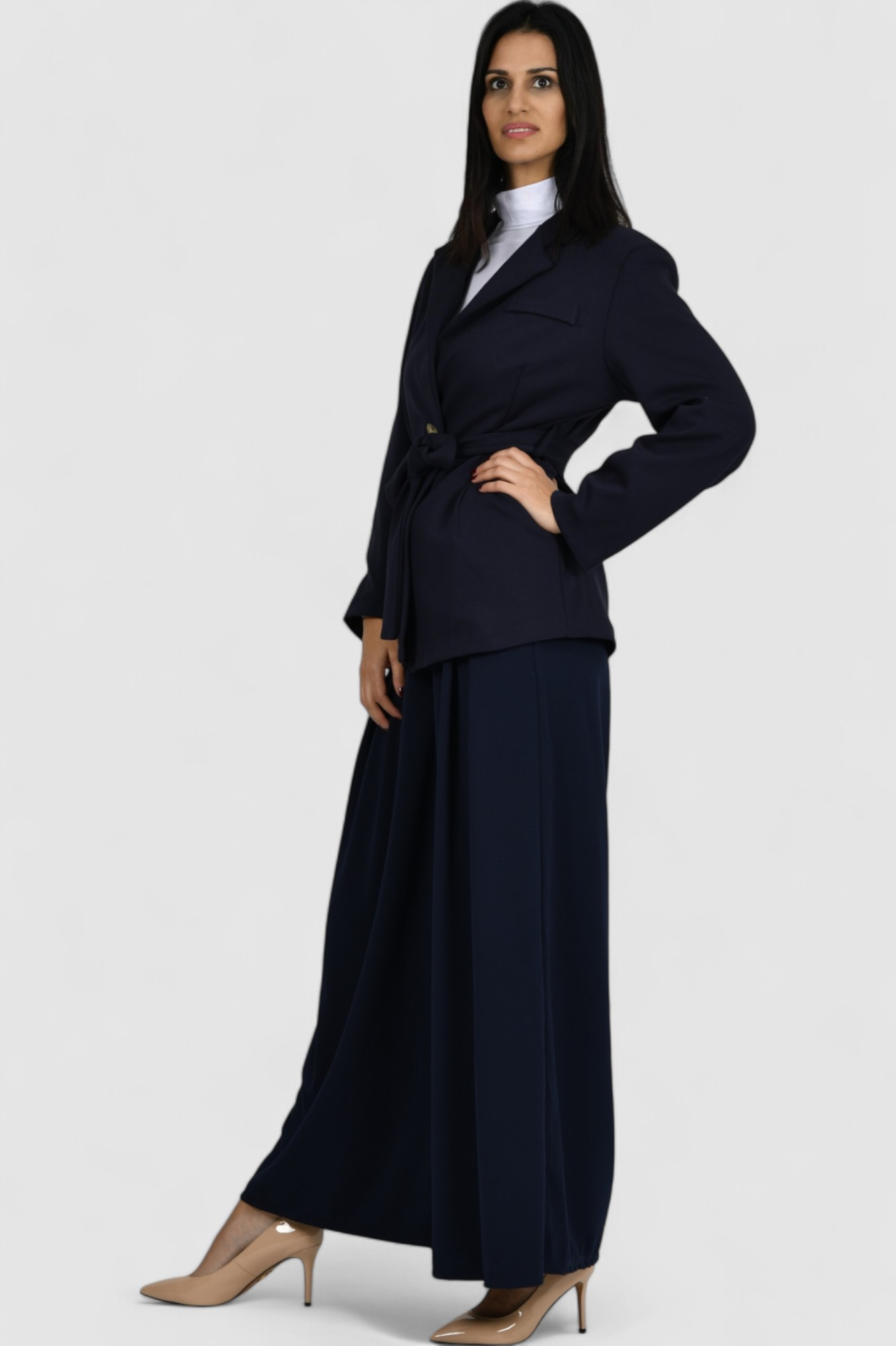 Ženski plavi dugi sako Fay