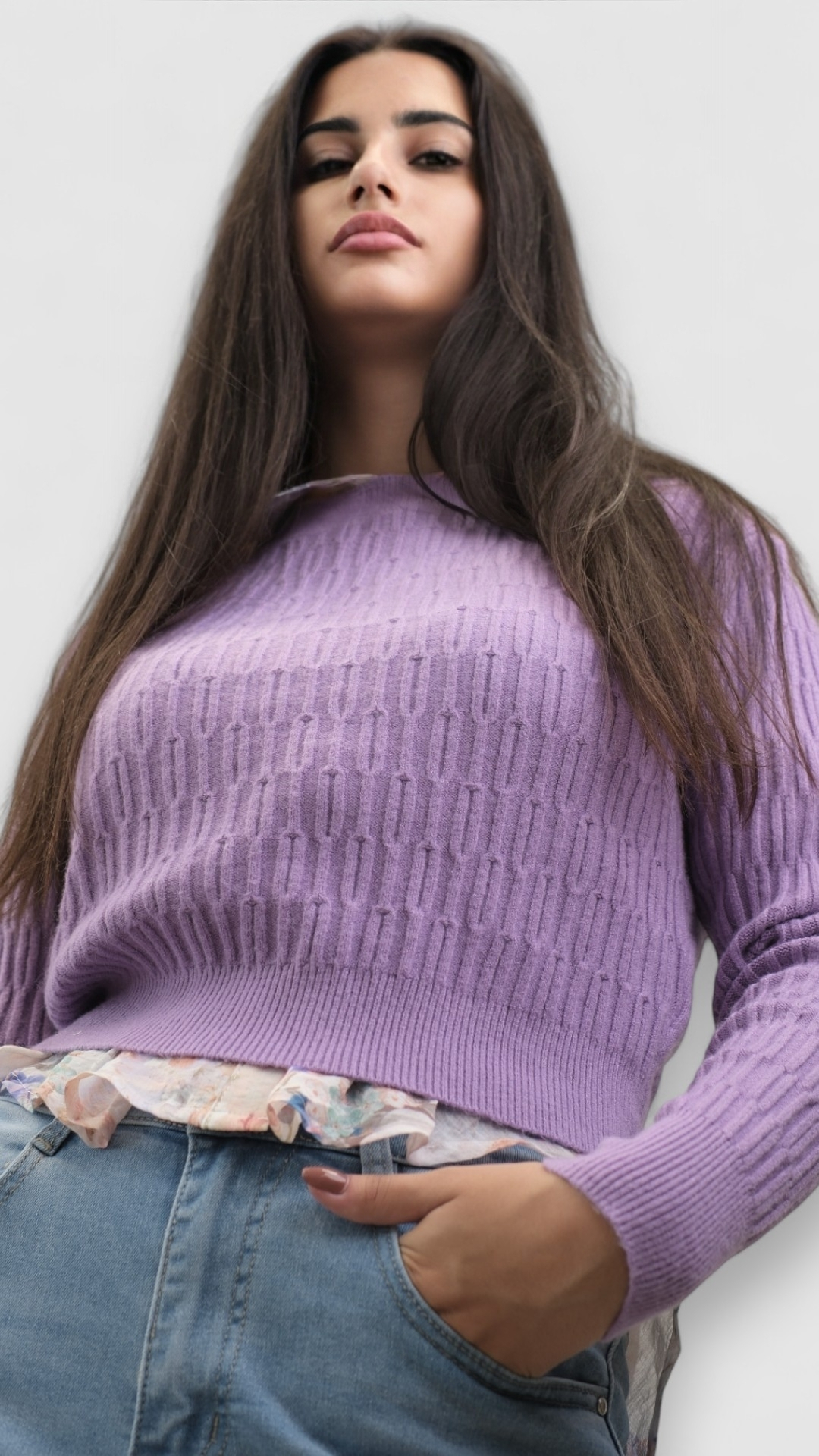 Ženski ljubičasti lagani džemper Stella