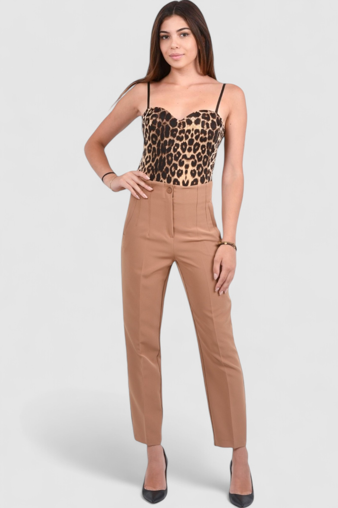 Ženski elegantni bodi leopard uzorak Camille