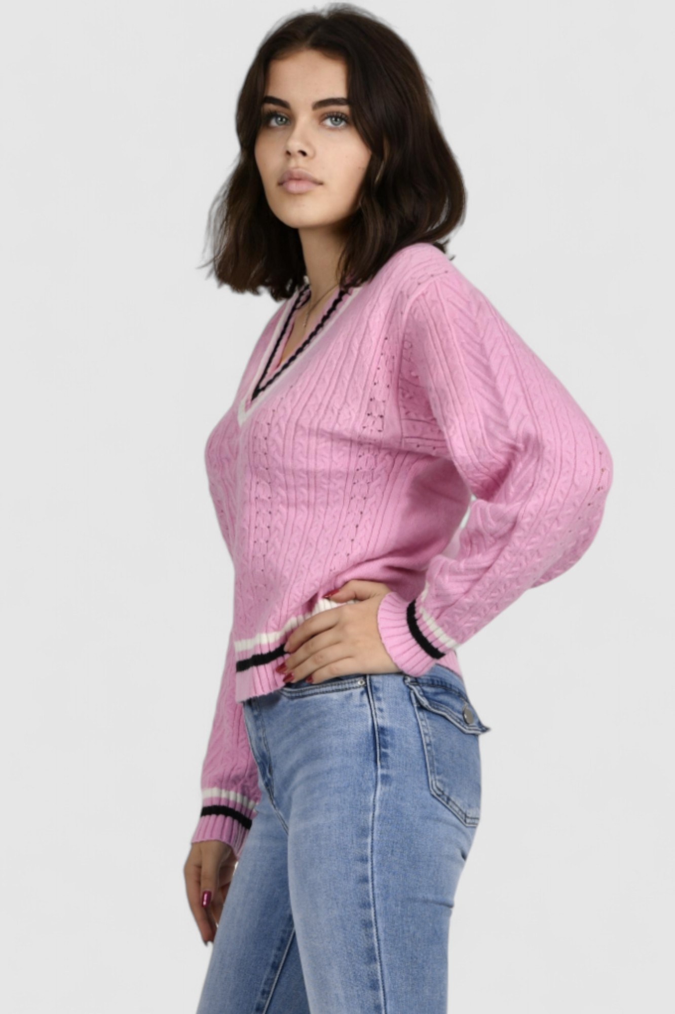 Ženski rozi lagani džemper Baylee