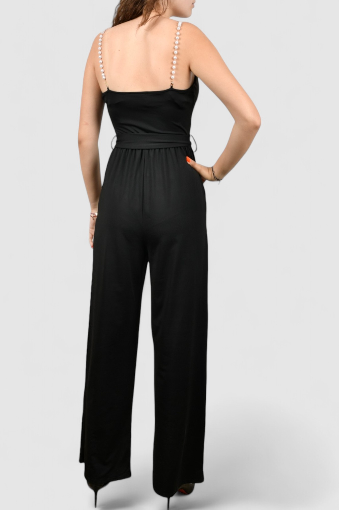 Ženski crni elegantni kombinezon Brielly