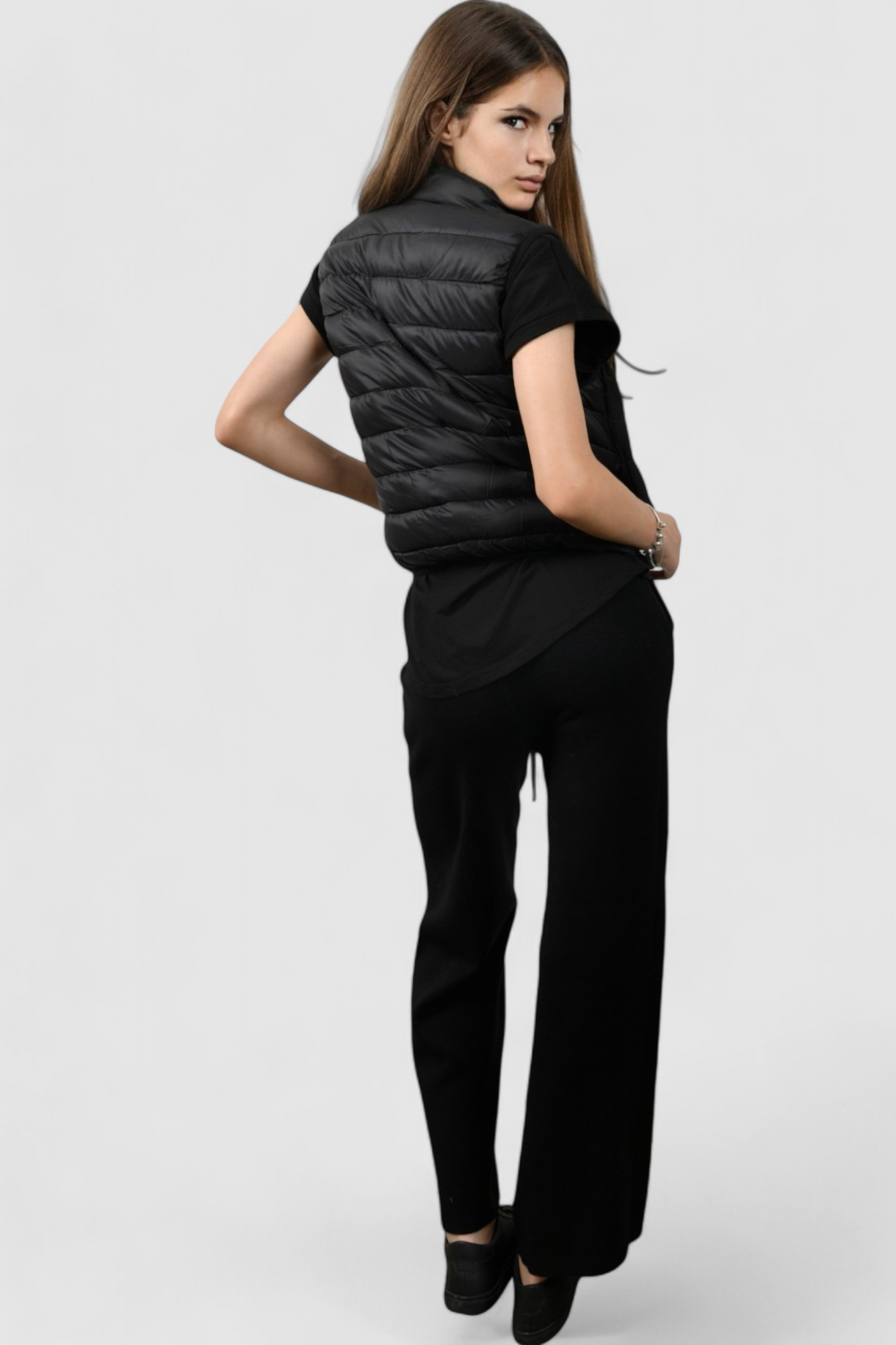 Ženski crni kratki prsluk Felicity