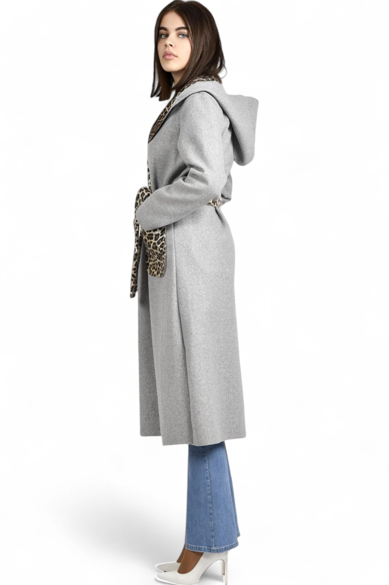 Ženski sivi dugi kaput Paris
