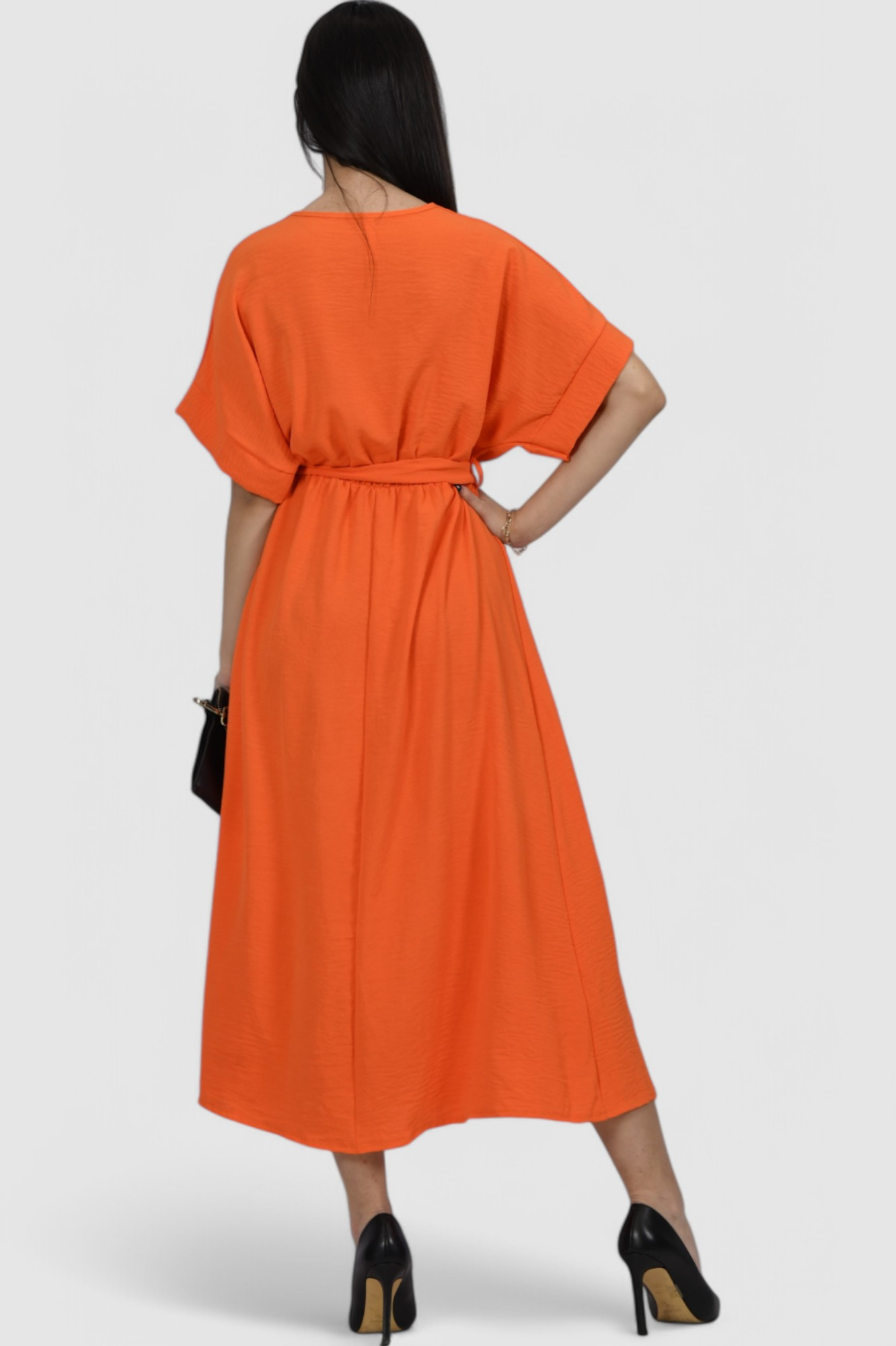 Ženska narančasta elegantna midi haljina Maisie