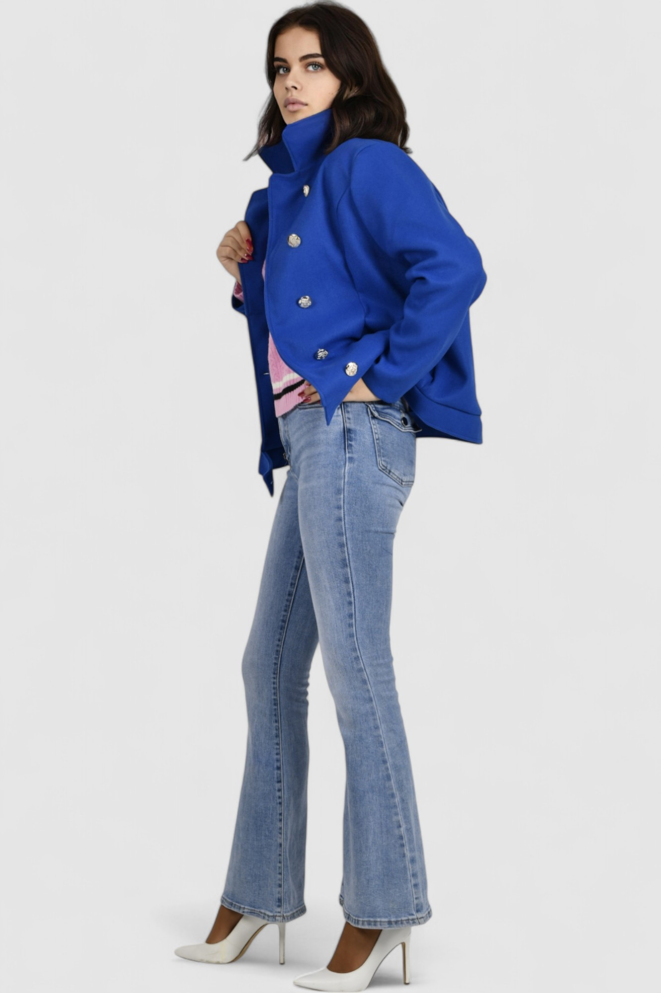 Ženski kraljevsko plavi kratki kaput Billie