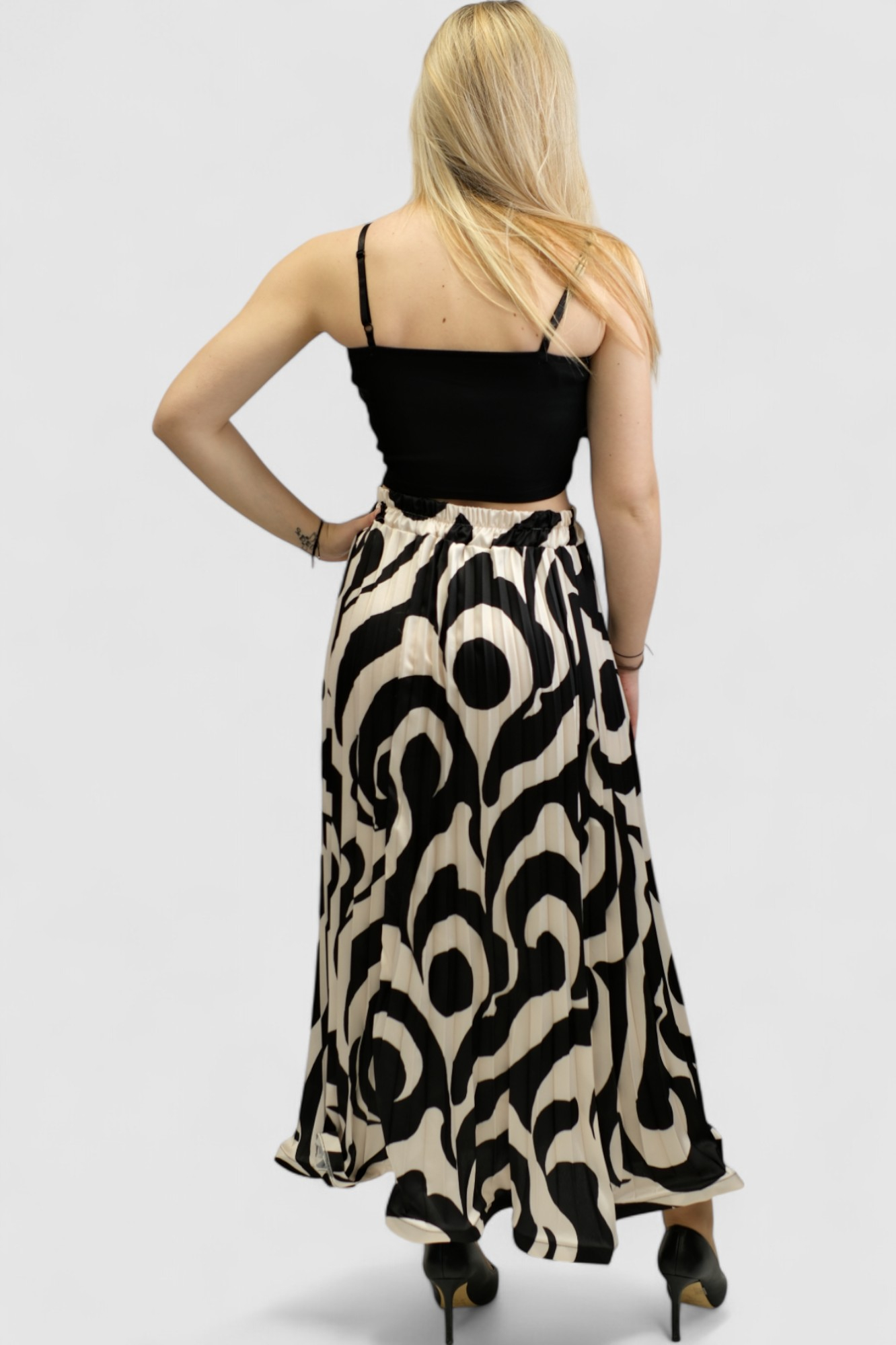 Ženska crna plisirana suknja Eli