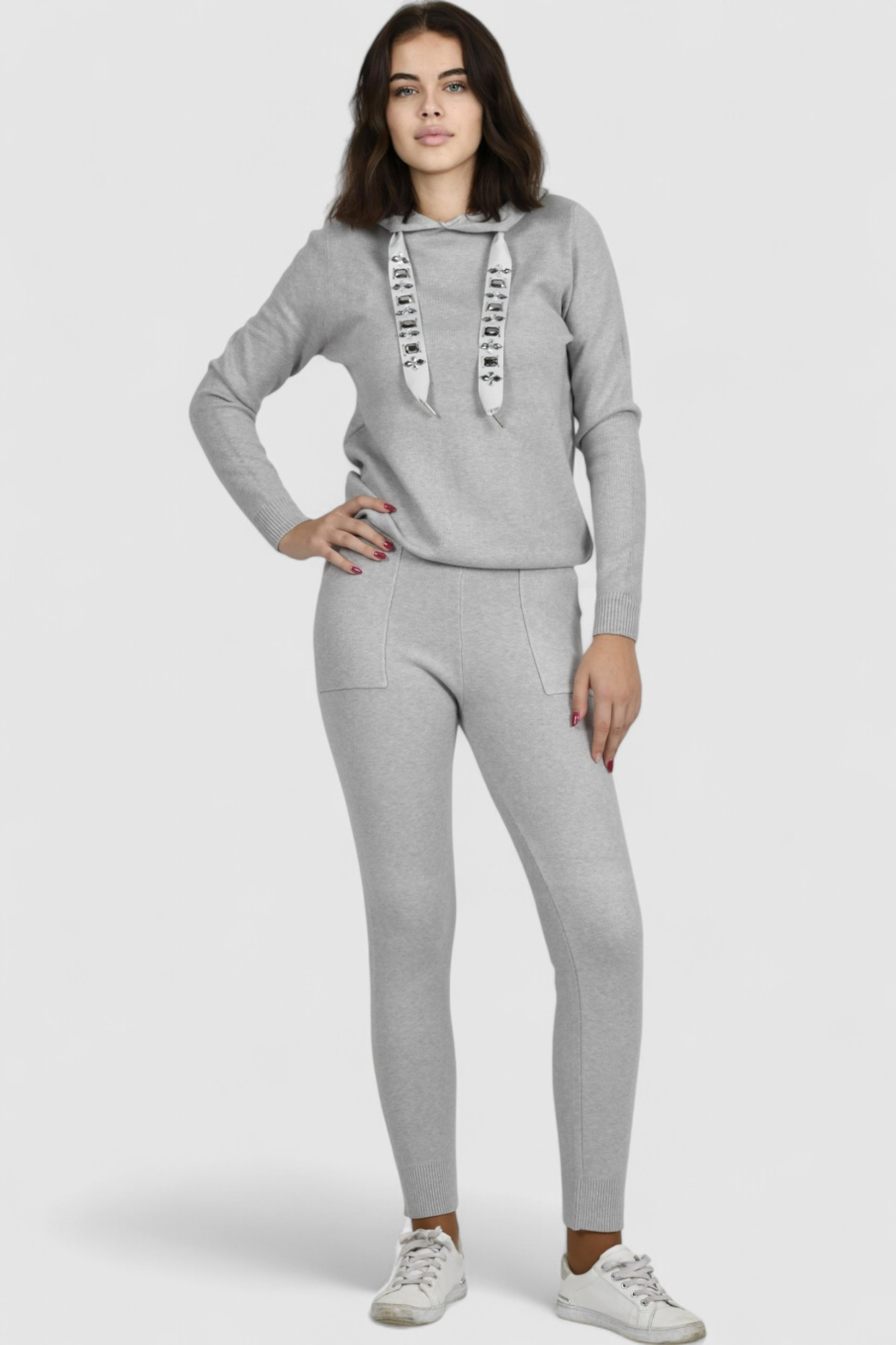 Ženska siva trenirka komplet Leila