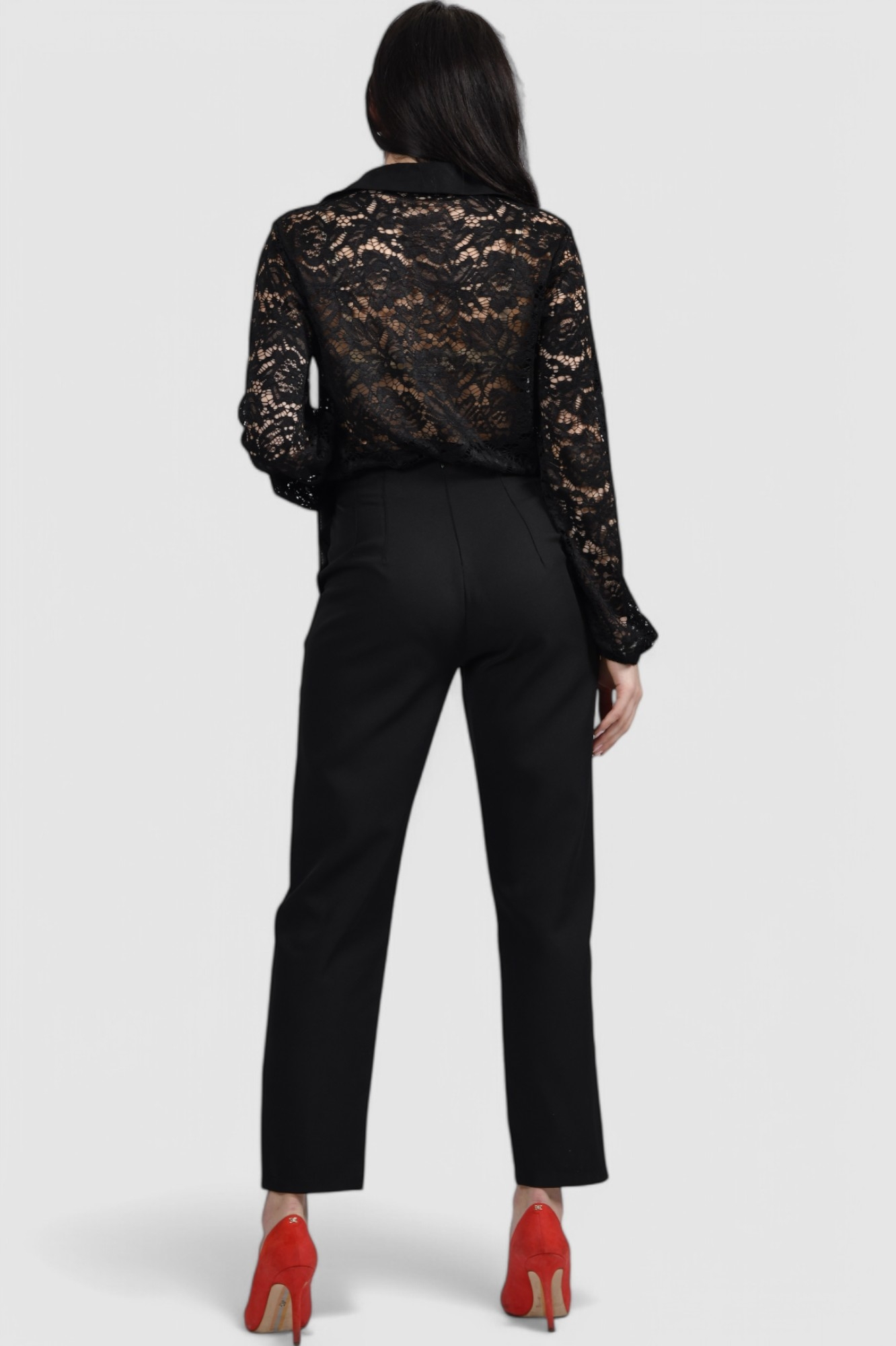 Ženske crne elegantne hlače Linette