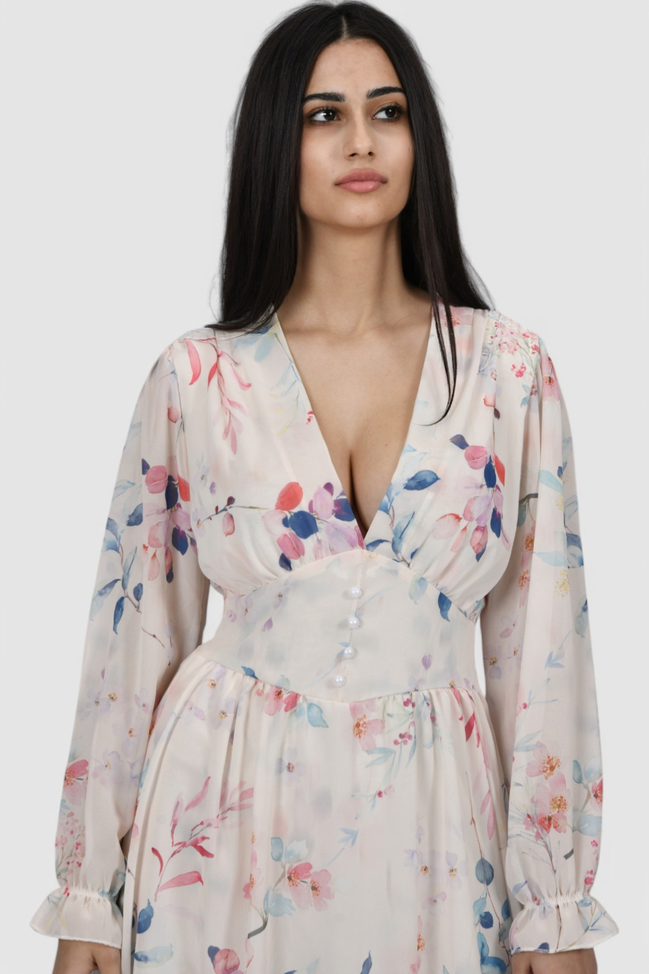 Ženska bijela elegantna kratka haljina Izara