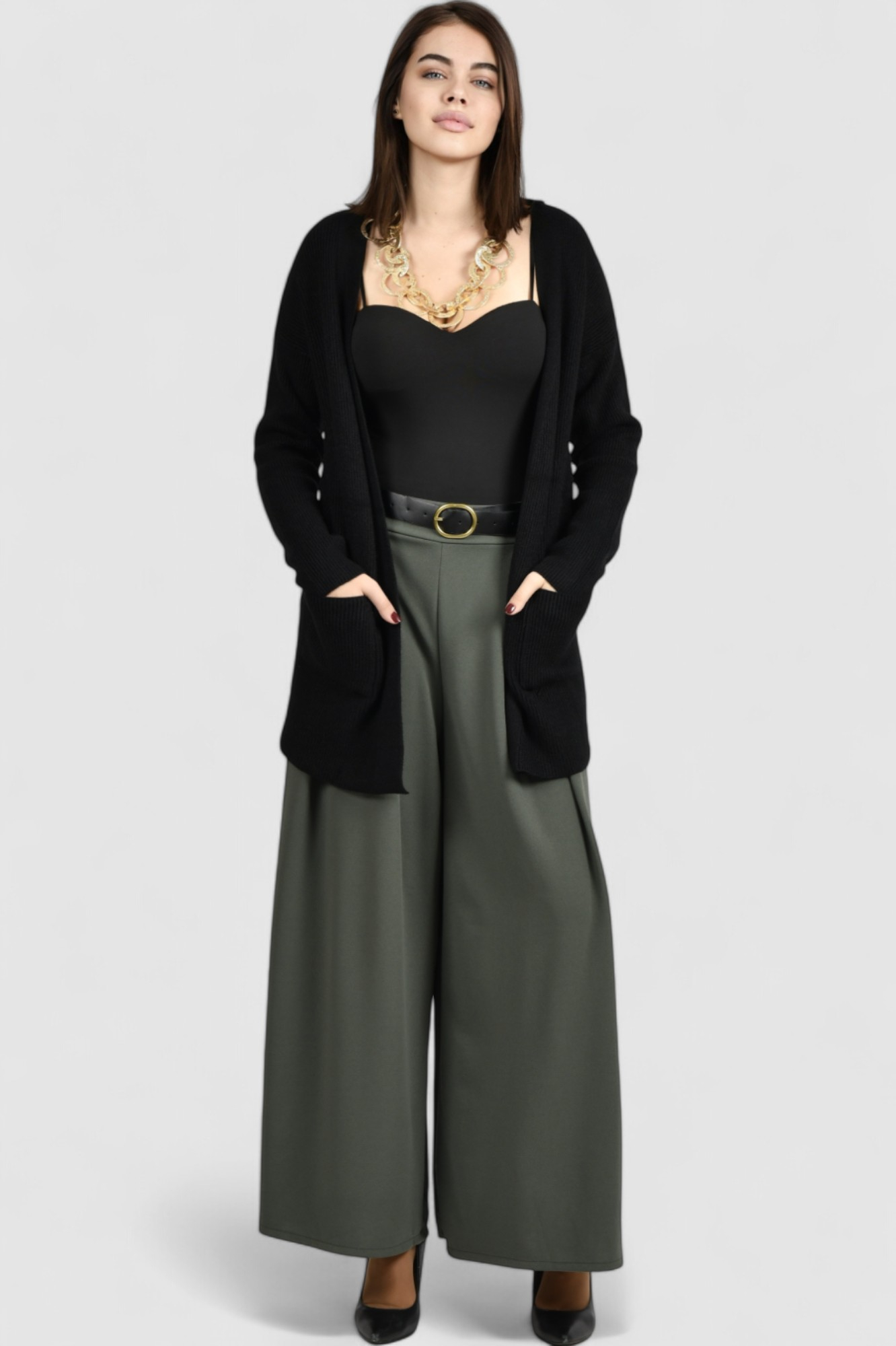 Ženski crni kratki kardigan Jossie