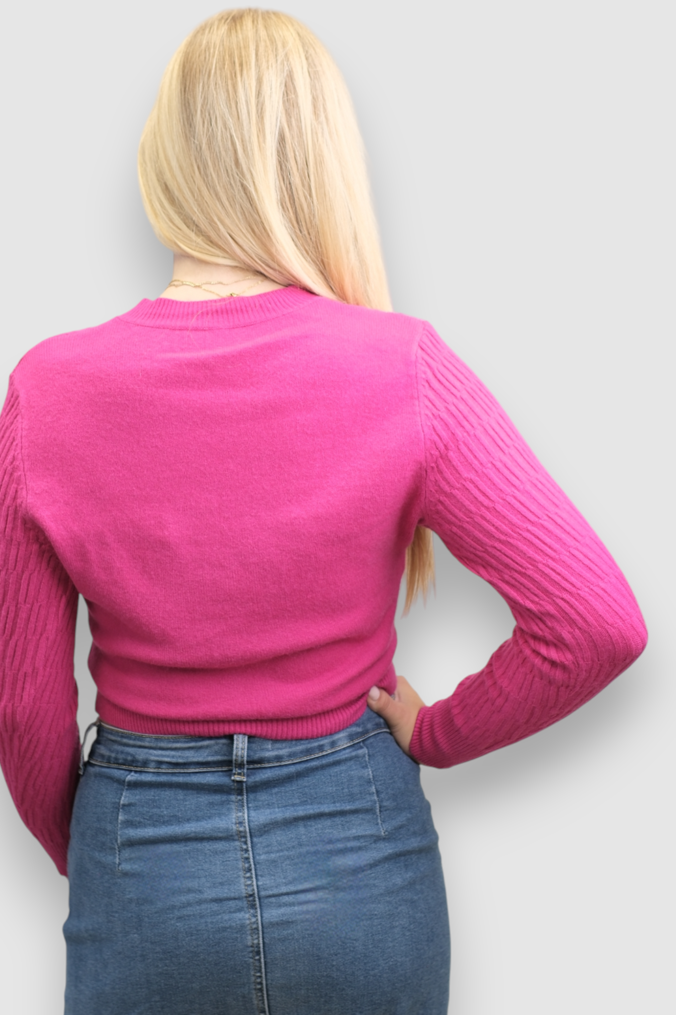 Ženski rozi lagani džemper Stella