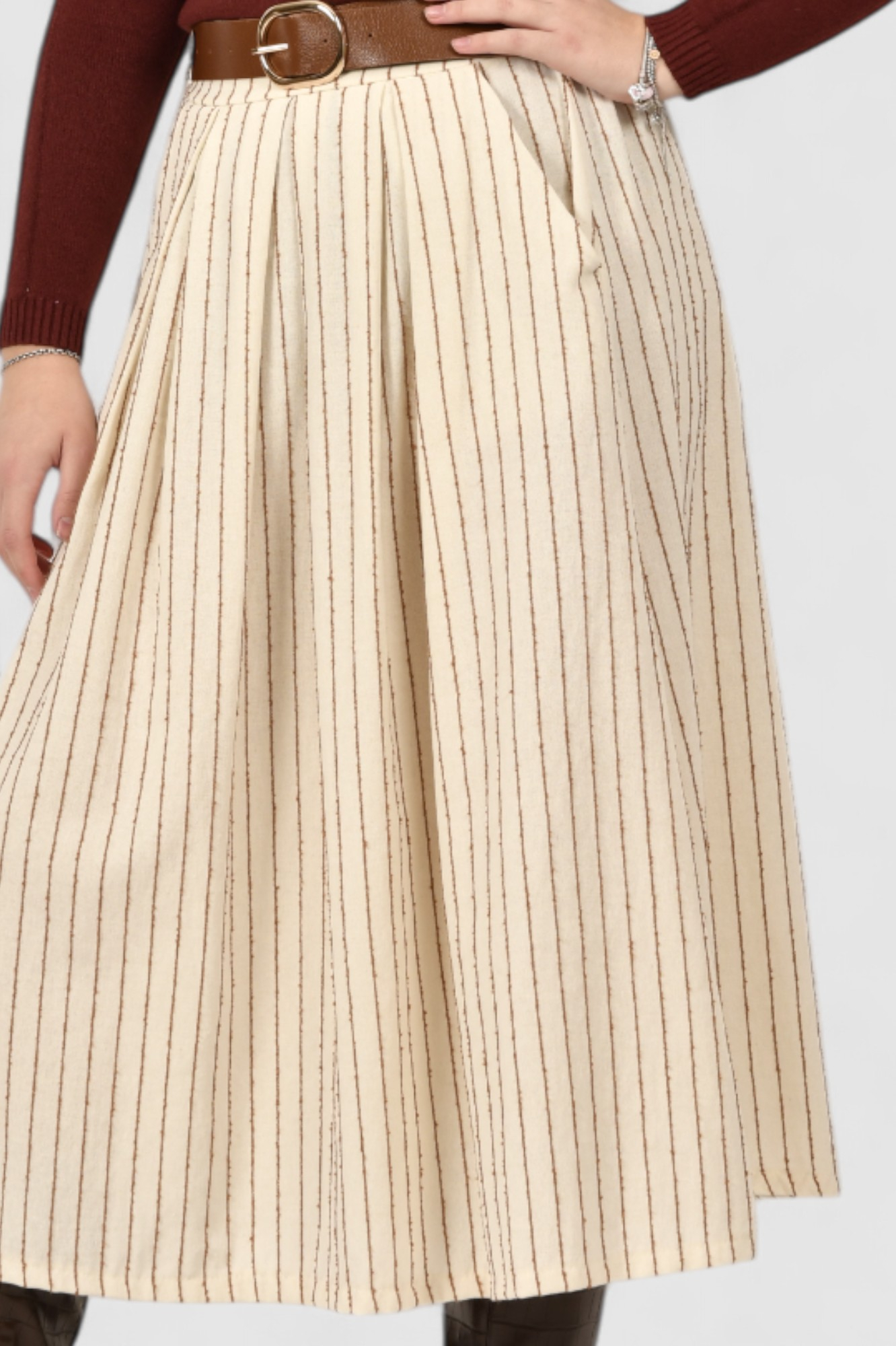 Ženska bež midi suknja Leta