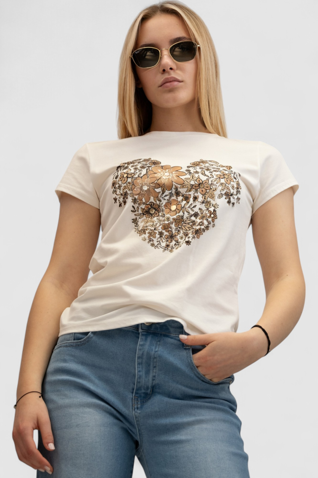 Ženska bijela majica kratki rukav Ramona