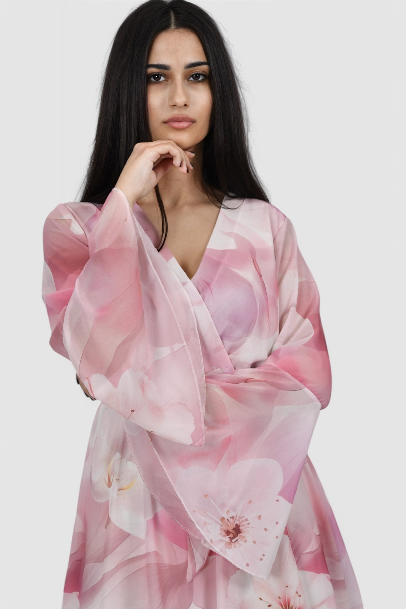 Ženska roza elegantna kratka haljina Isaura