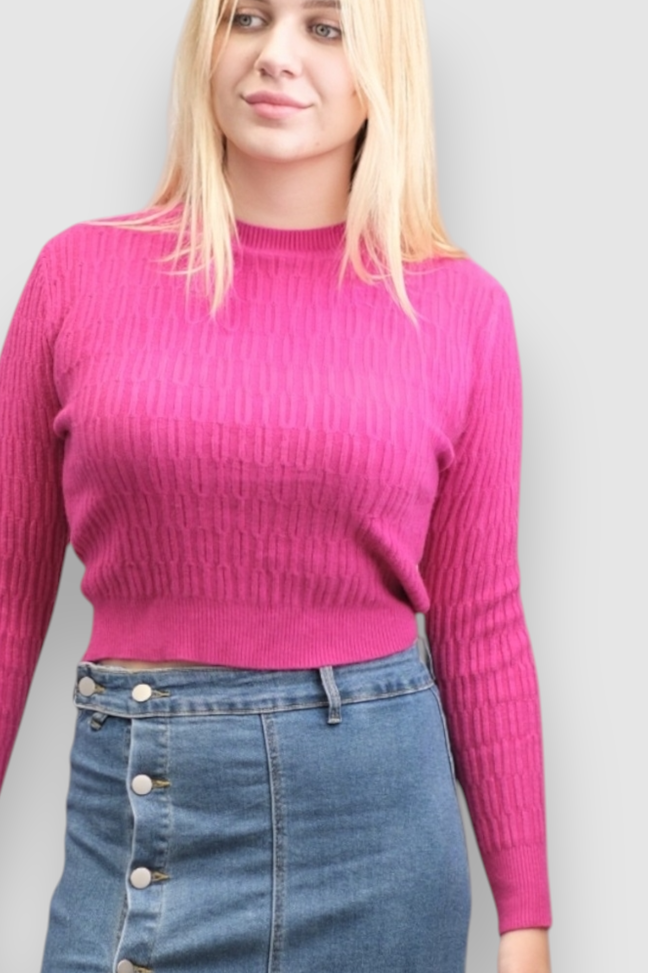 Ženski rozi lagani džemper Stella