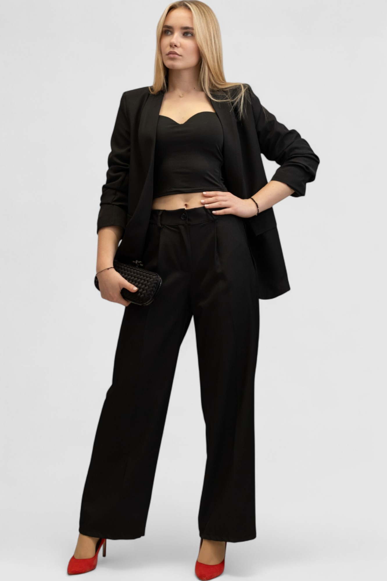 Ženski crni elegantni top Clare