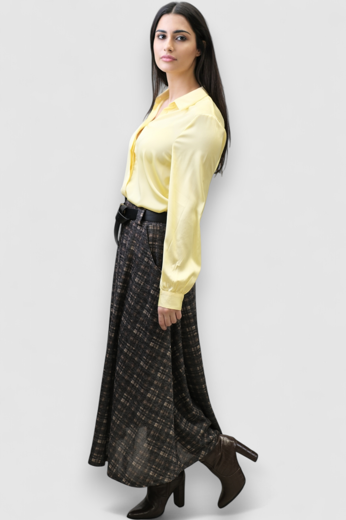 Ženska suknja Lunaire u kariranom uzorku, A kroja