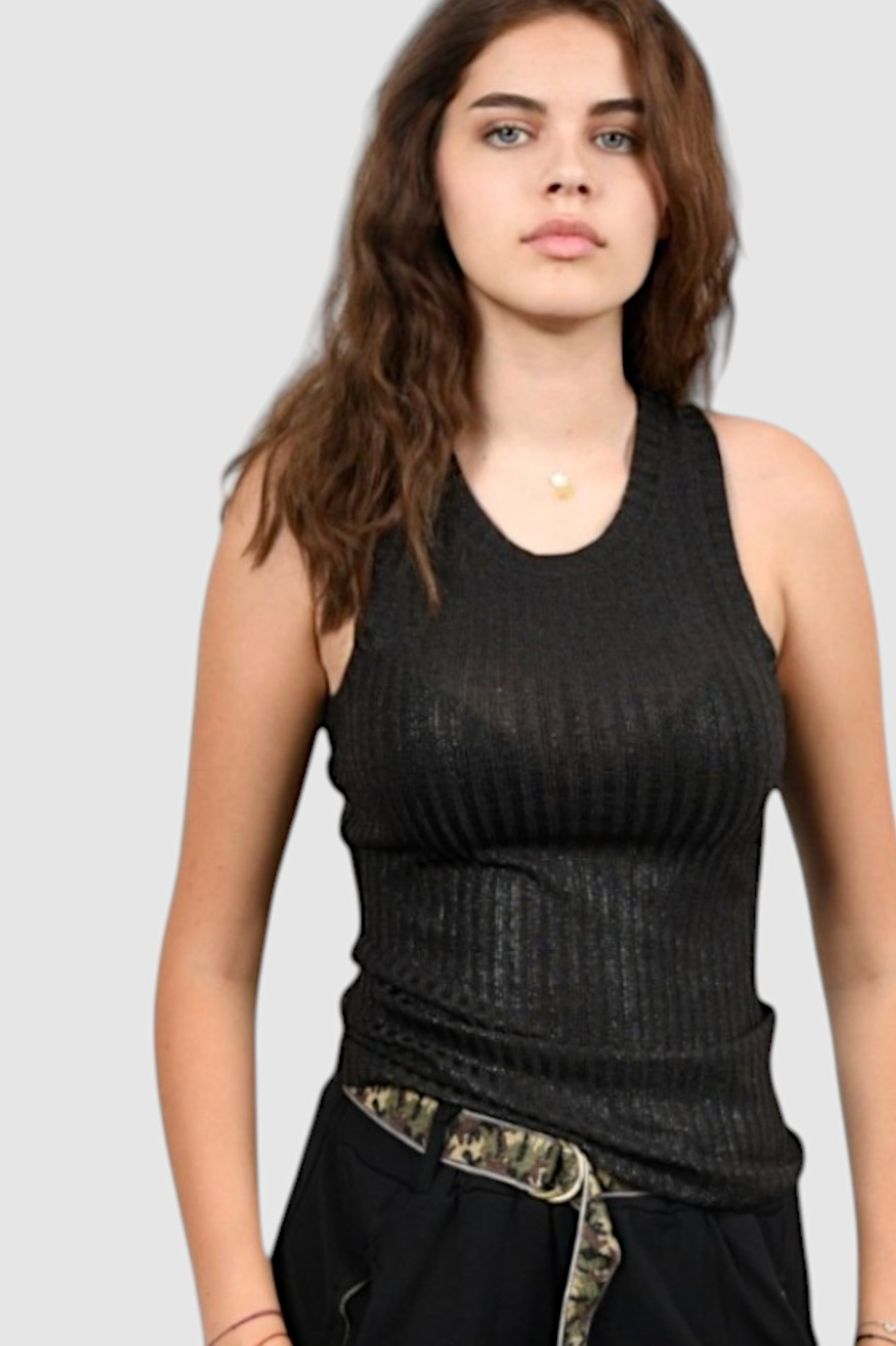 Ženska crna majica bez rukava Selena