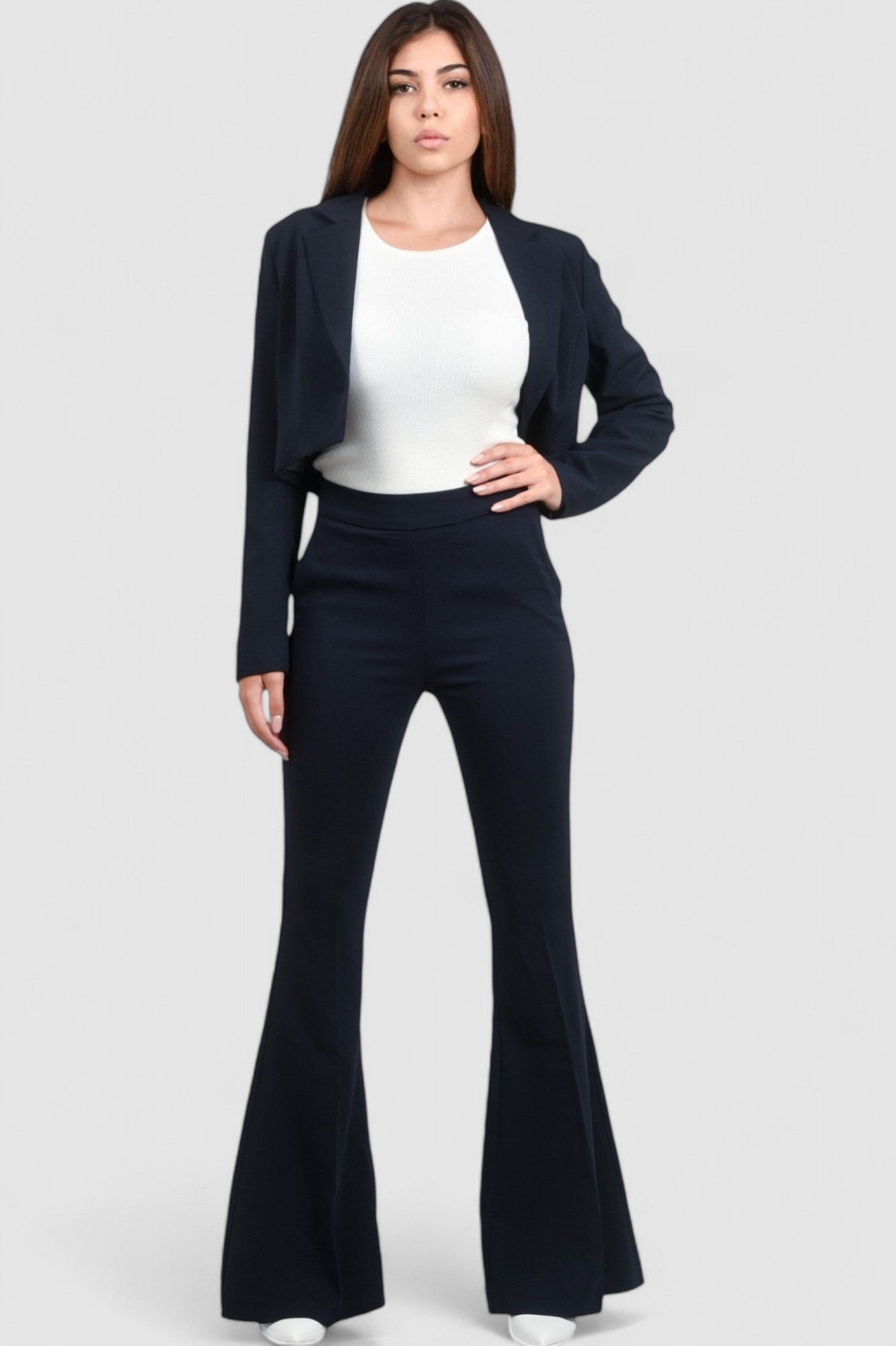 Ženske plave klasične hlače Harmoni