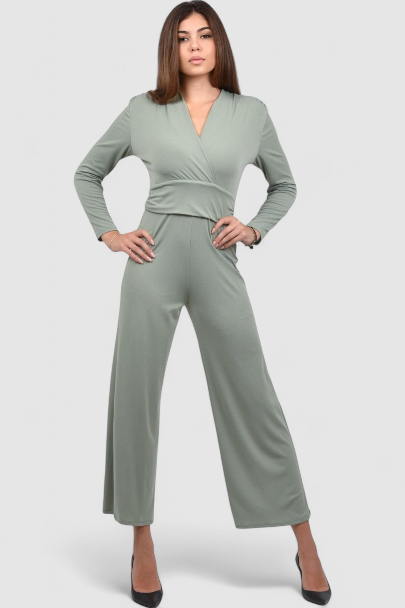Ženski zeleni elegantni kombinezon Elara