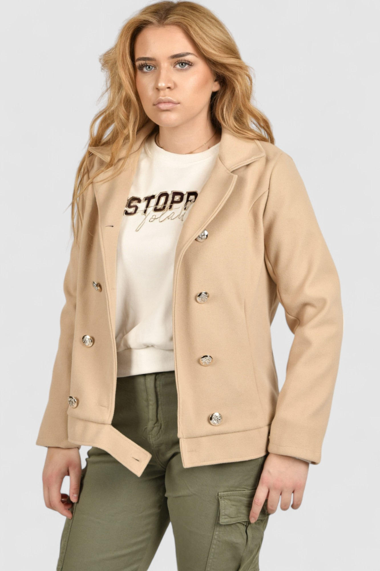 Ženska bijela hoodica bez kapuljače Amaya