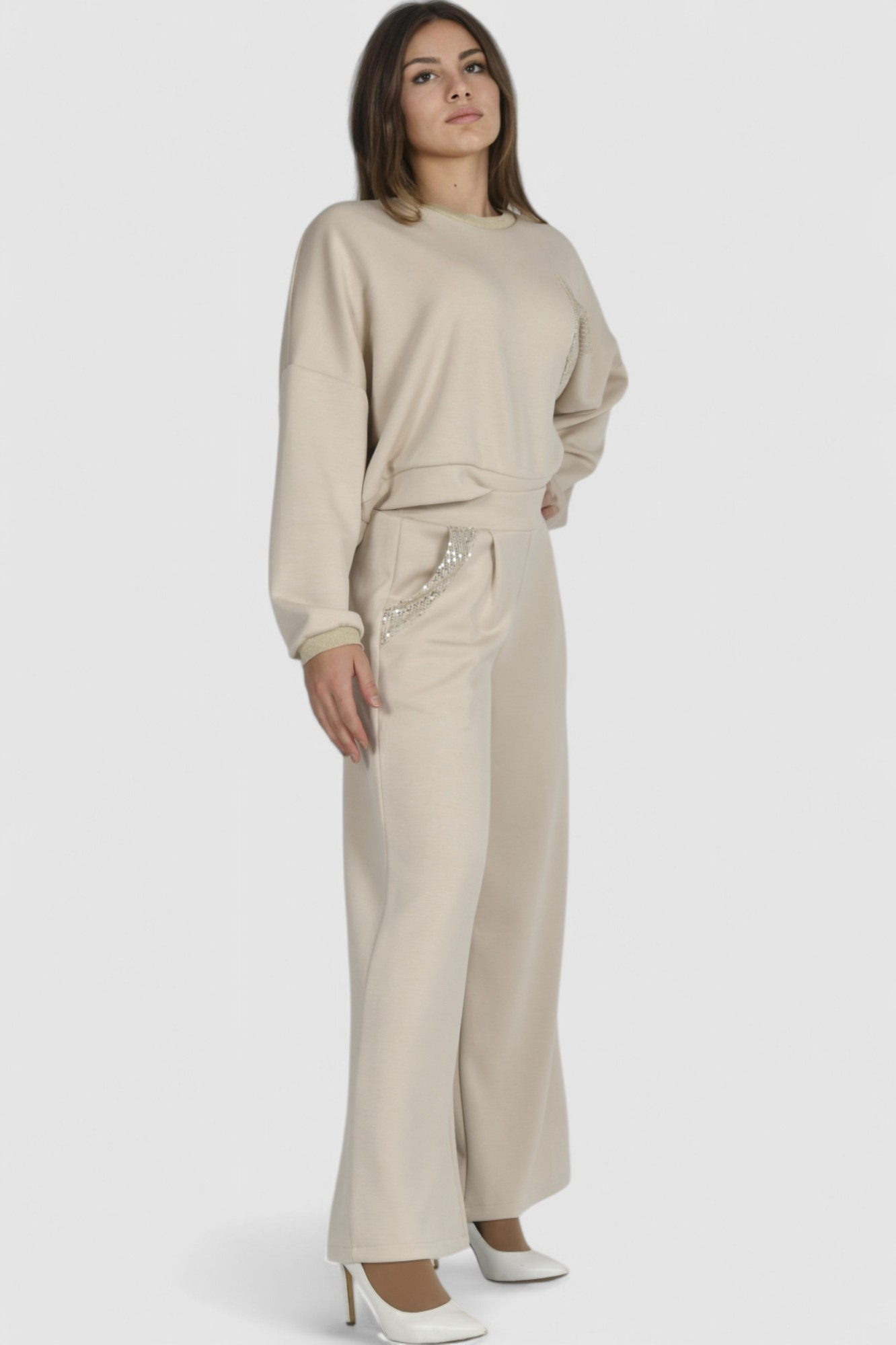 Ženski bež modni donji dio  trenirke Iliana