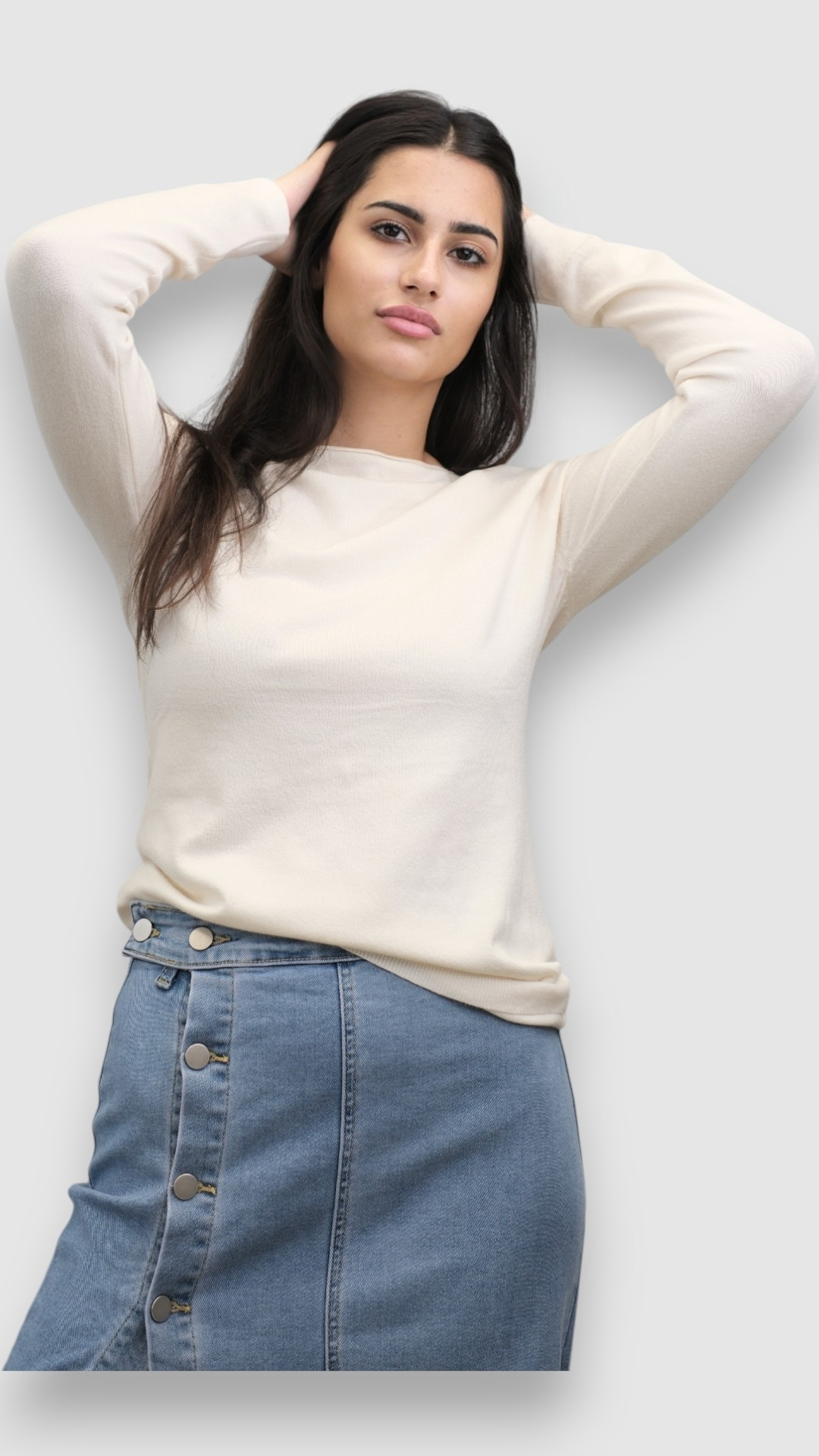 Ženski bijeli lagani džemper Hannah