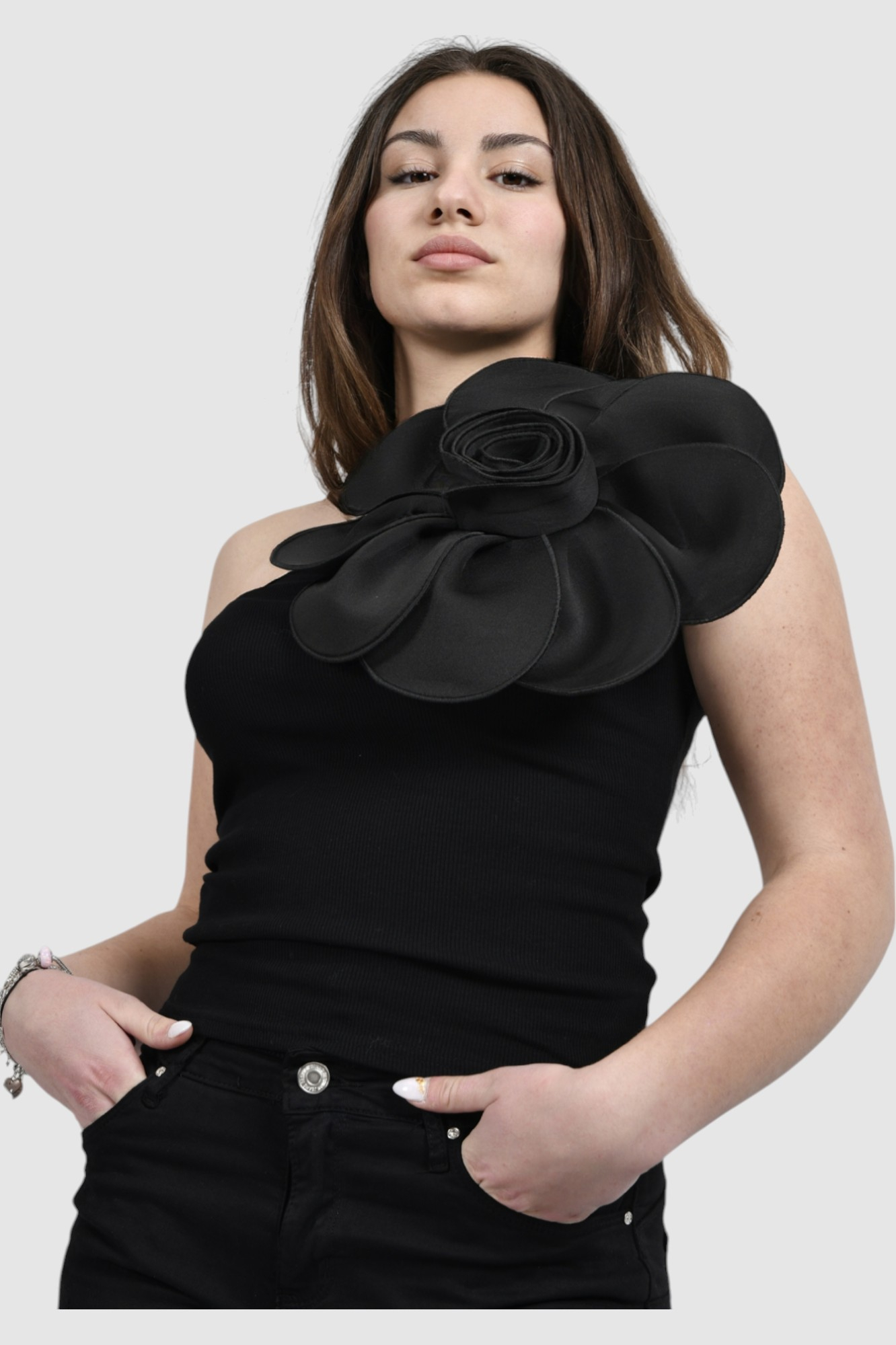 Ženski crni top Selina