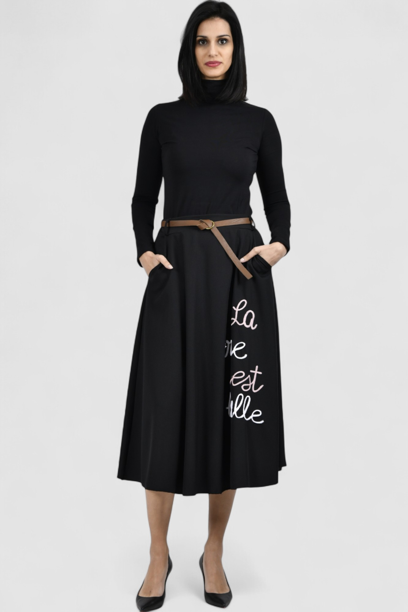 Ženska crna dolčevita dugi rukav Calista