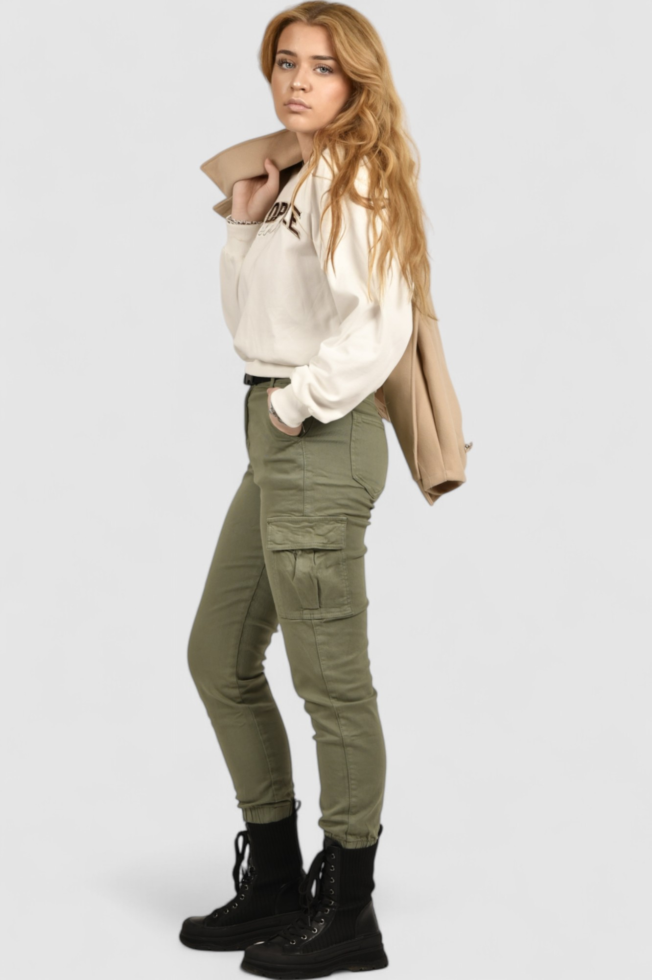 Ženska bijela hoodica bez kapuljače Amaya