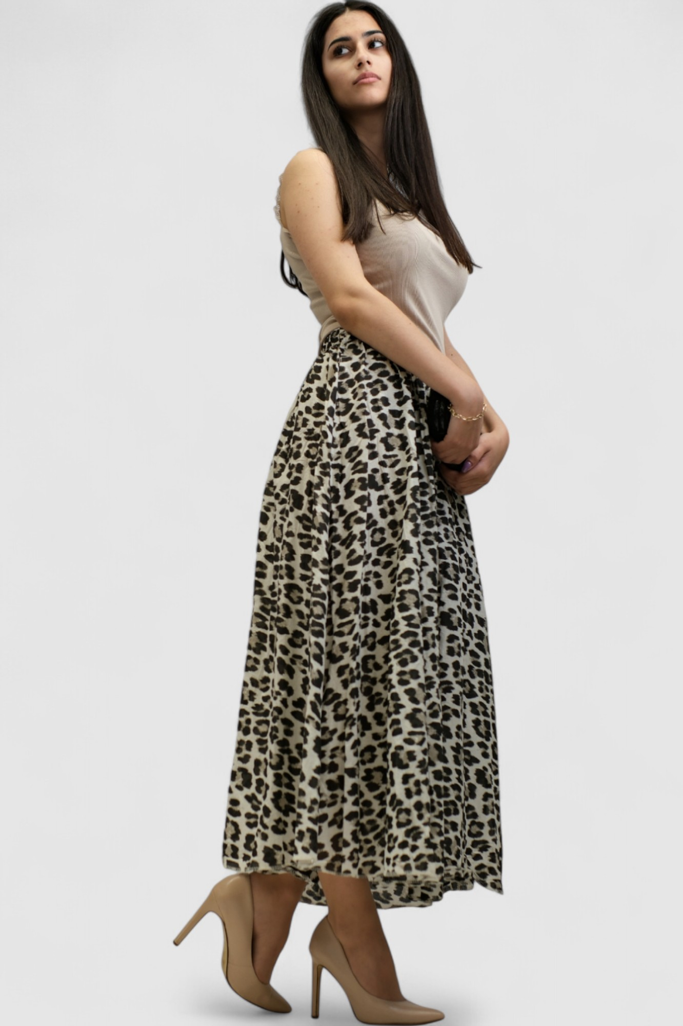 Ženska midi suknja leopard uzorak Joselyn