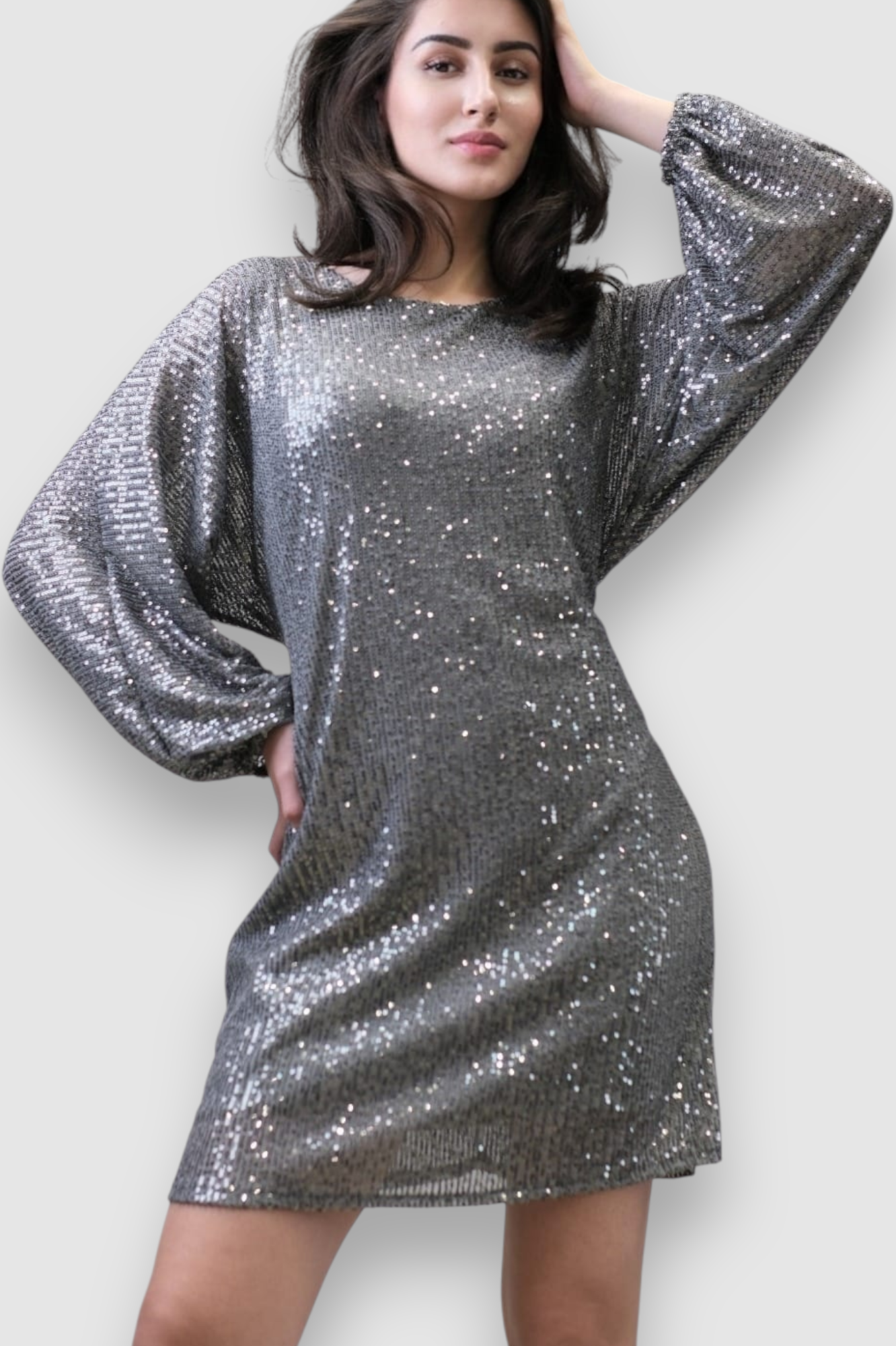 Ženska siva večernja haljina Finley