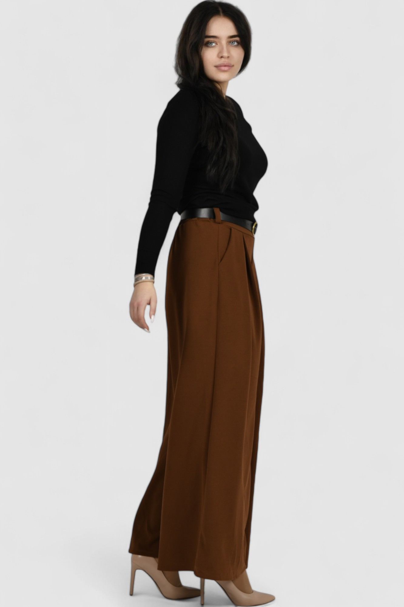 Ženske smeđe modne hlače Issa