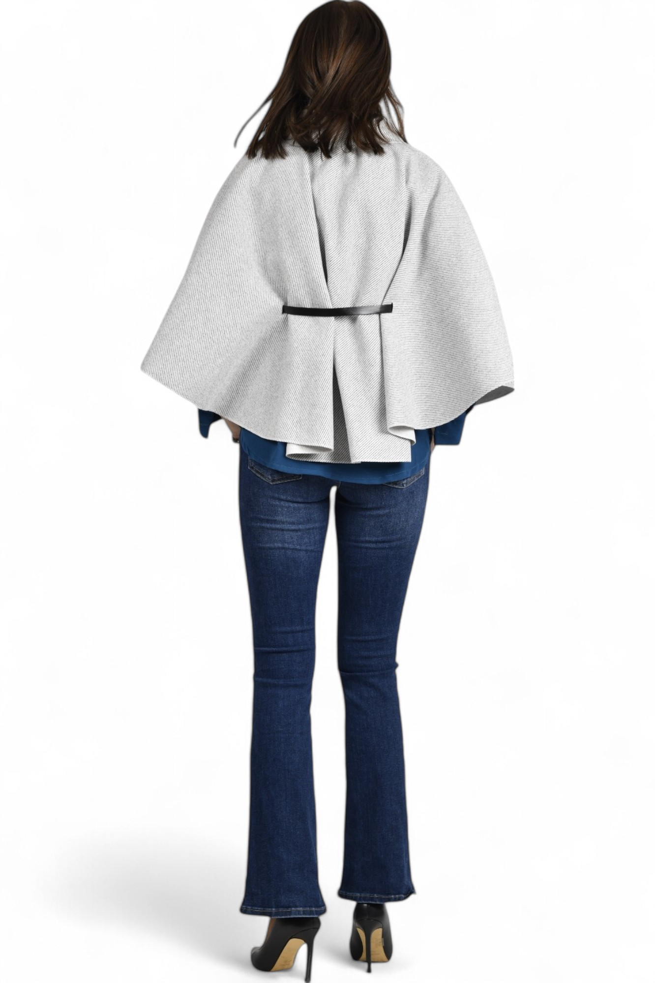 Ženski sivi poncho Francesca