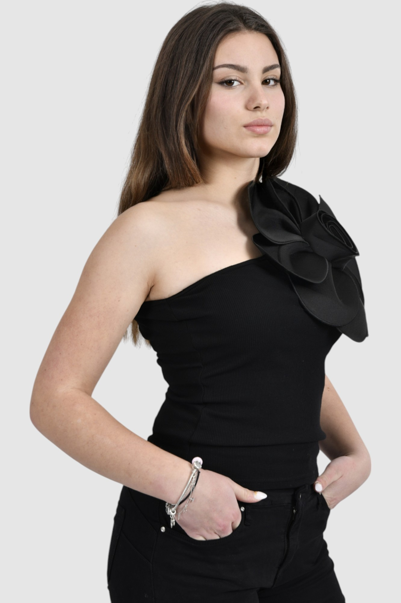 Ženski crni top Selina