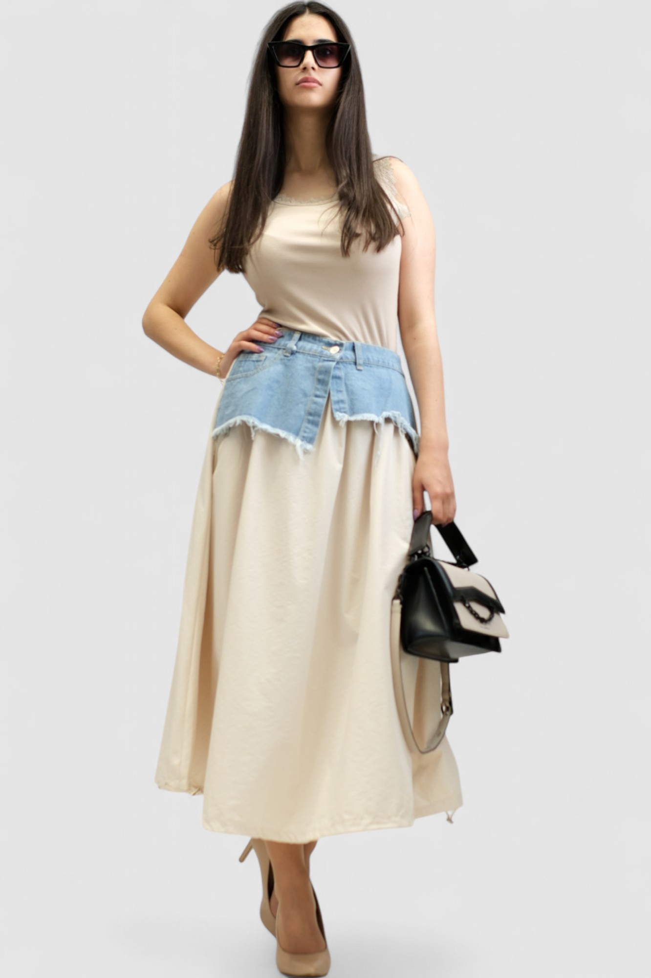 Ženska bež midi suknja Eloraine