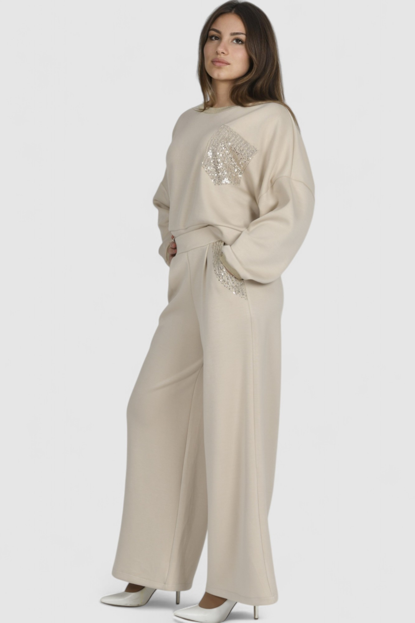 Ženski bež modni donji dio  trenirke Iliana